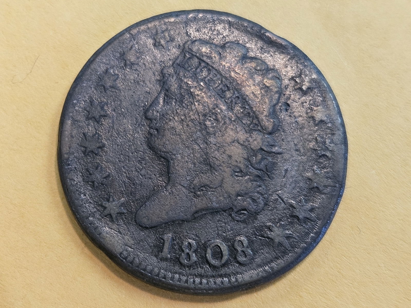 * Better Date 1808 Classic Head Large Cent in Fine - details: Cleaned up. Still looks pretty decent