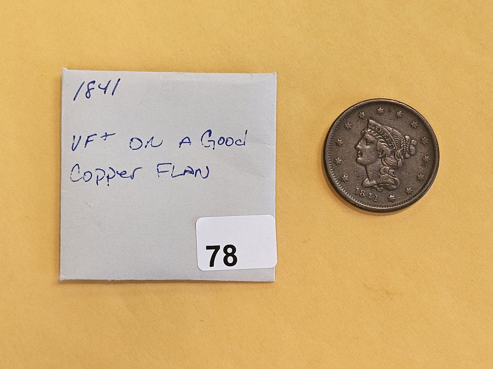 1841 Braided Hair Large Cent in Very Fine plus - 2