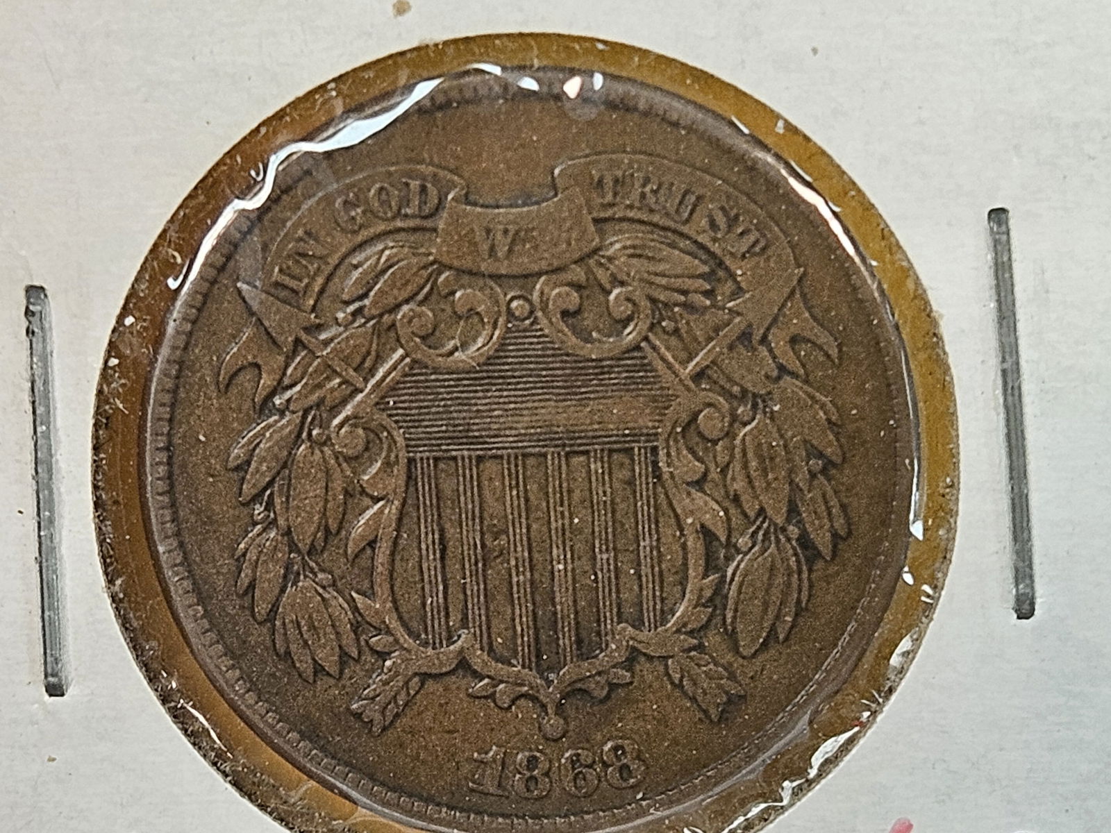 1868 Two cent piece in Very Fine plus: Purt near XF! 