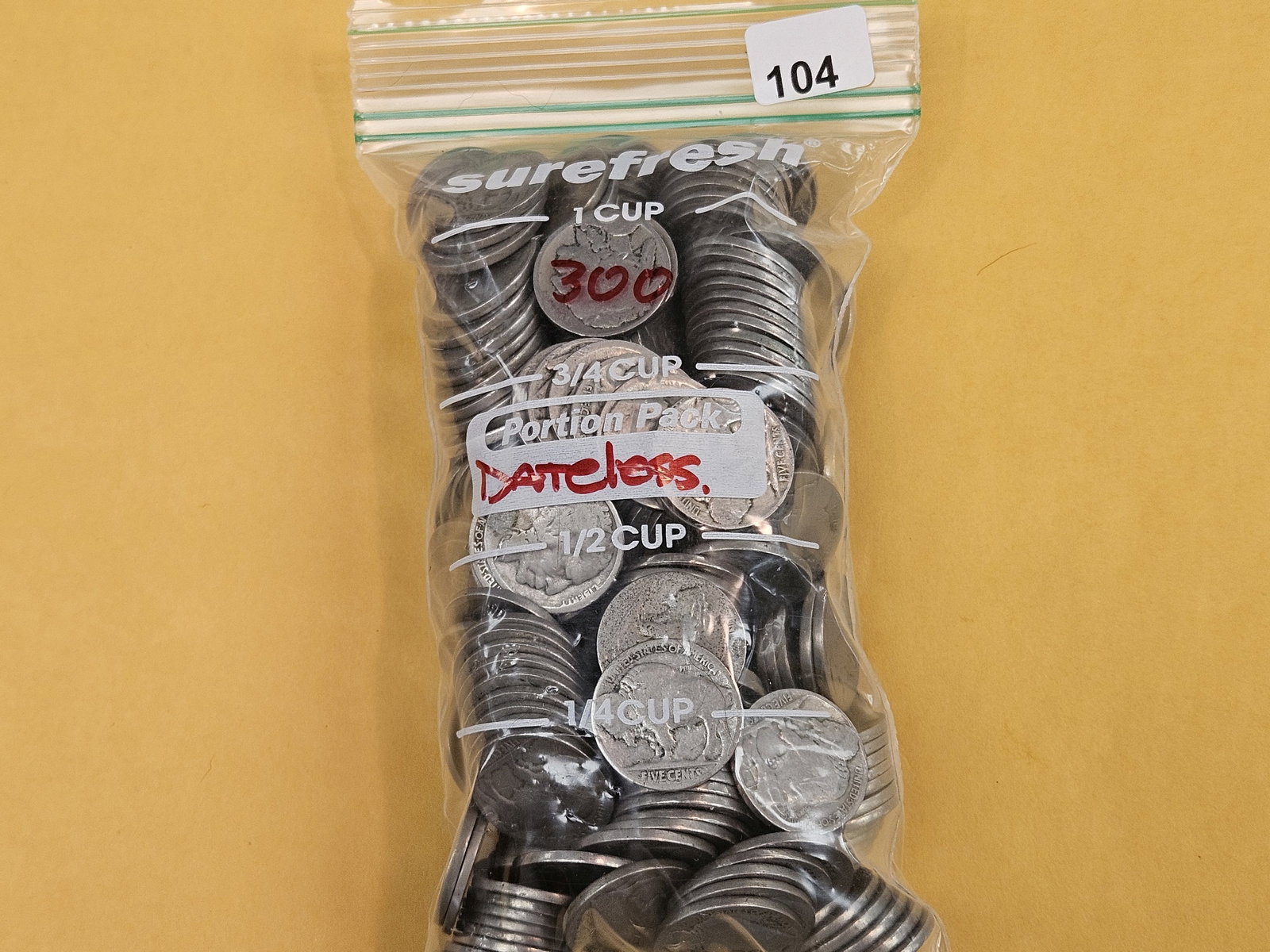 THREE HUNDRED Buffalo Nickels: Dateless 