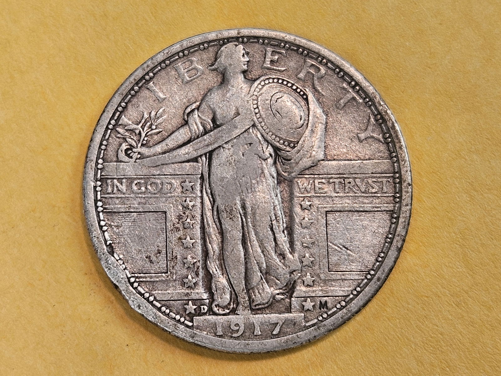 1917-D Type 1 Standing Liberty silver Quarter (1 of 4)