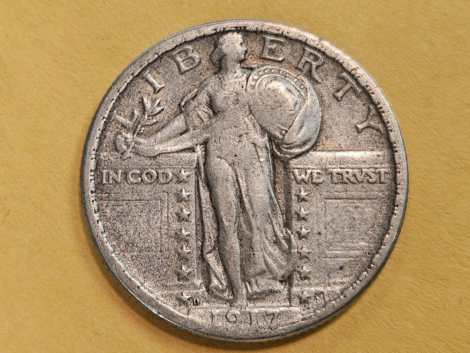 1917-D Type 2 Standing Liberty silver Quarter (1 of 5)