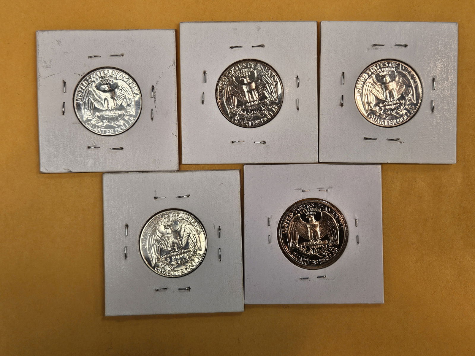 Five mixed Proof Washington Quarters - 3
