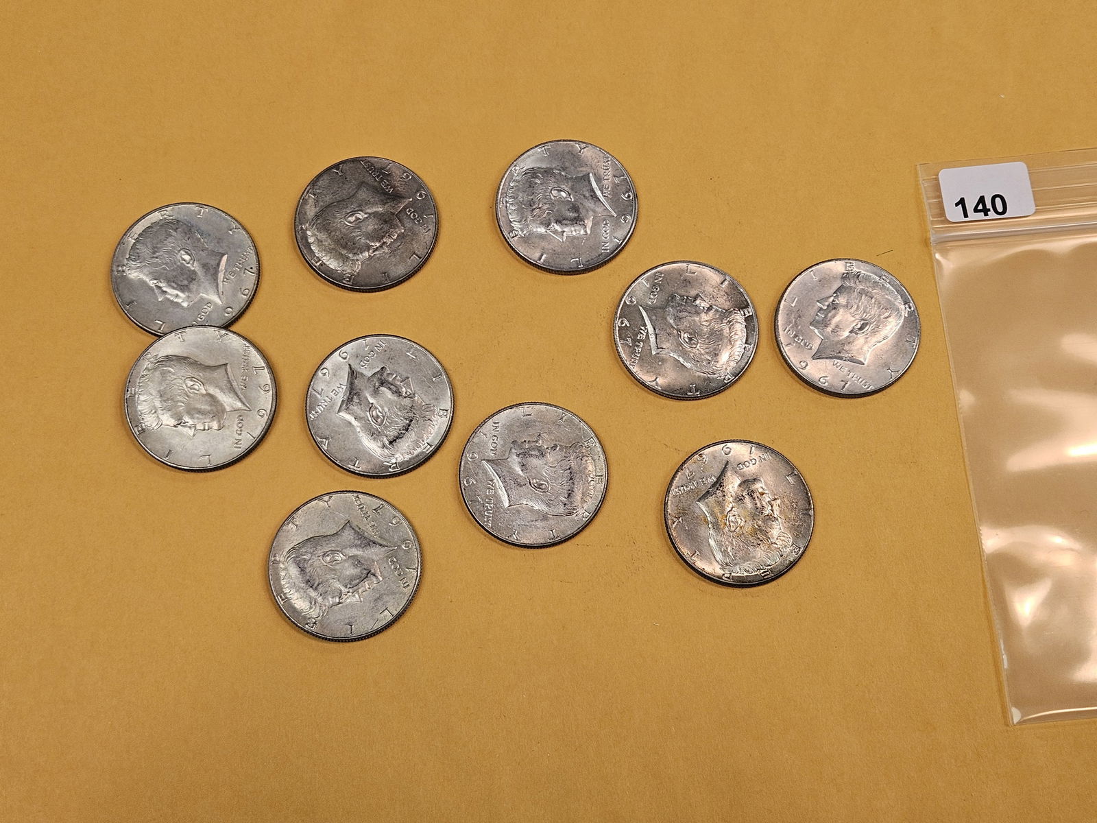 Ten silver Kennedy Half Dollars - 2