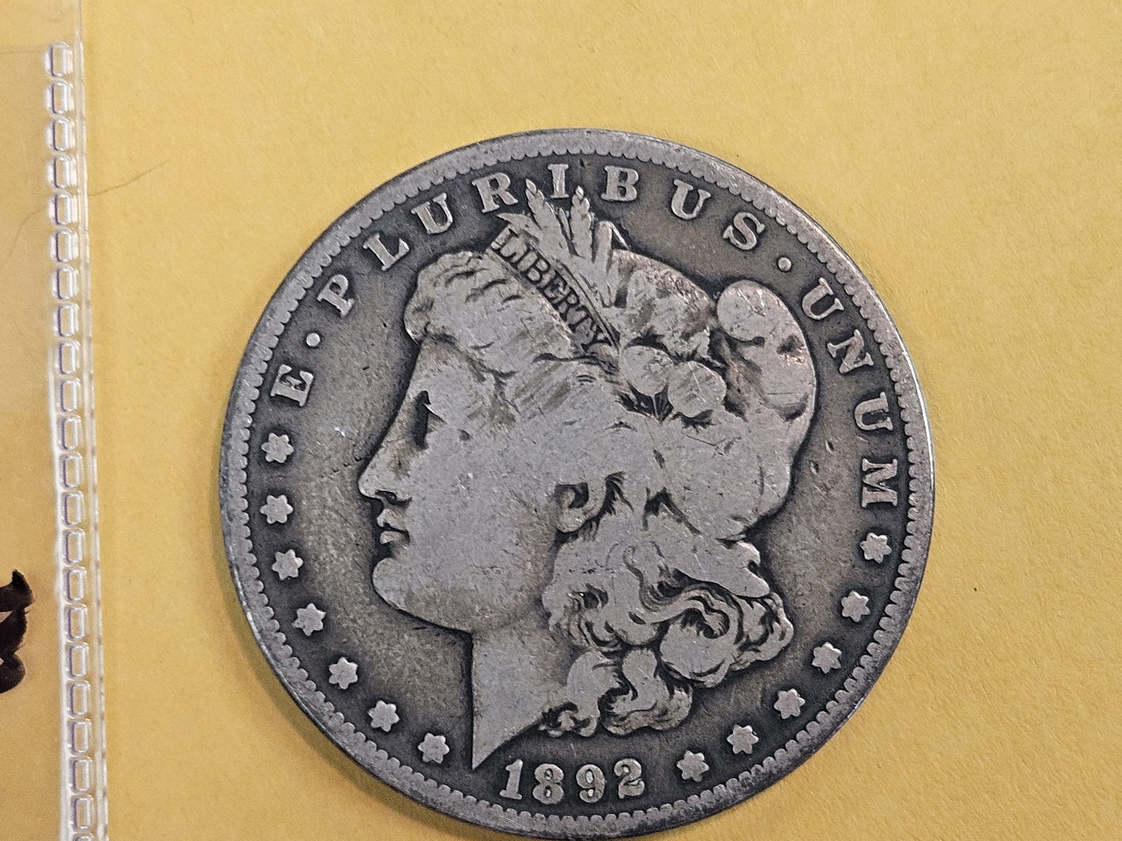 Semi-Key 1892-S Morgan silver Dollar: In Fine 