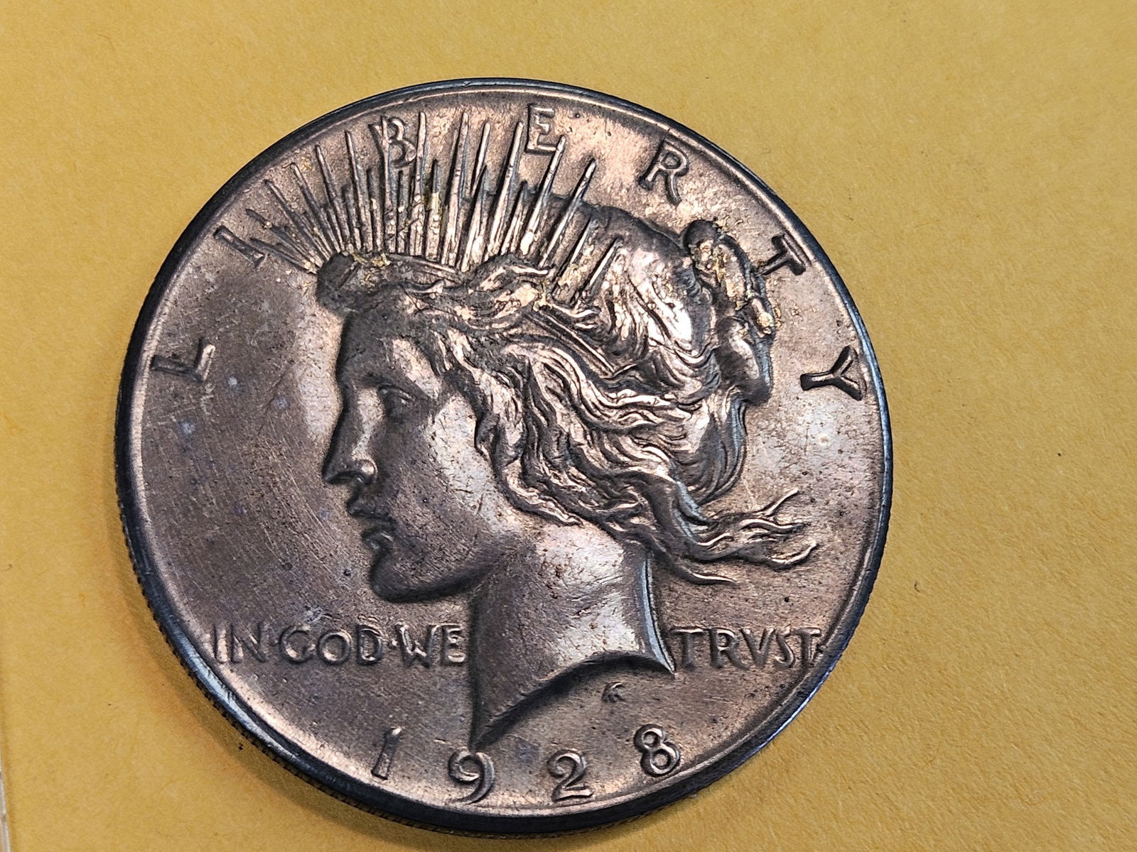 ** KEY DATE ** 1928 Peace silver Dollar in Extra Fine plus - details: Cleaned 