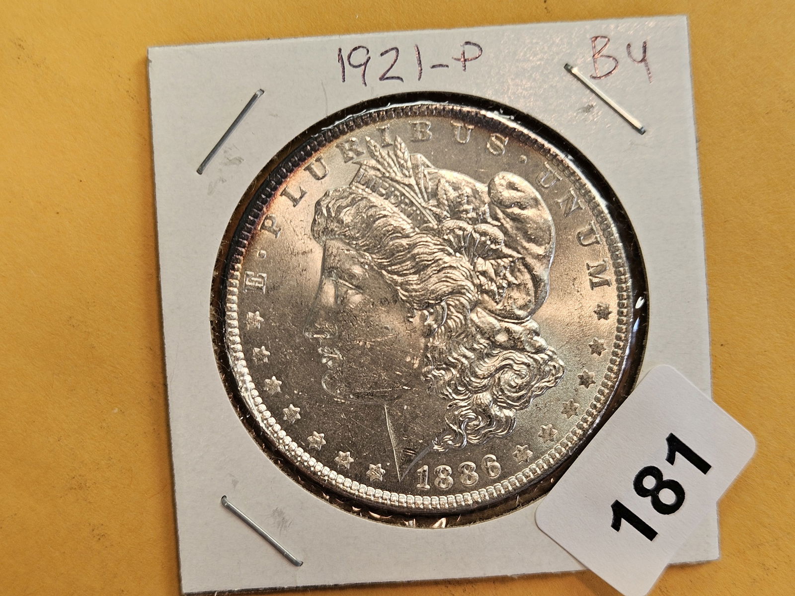 Choice Brilliant Uncirculated plus 1921 Morgan Silver Dollar: Last year issue 