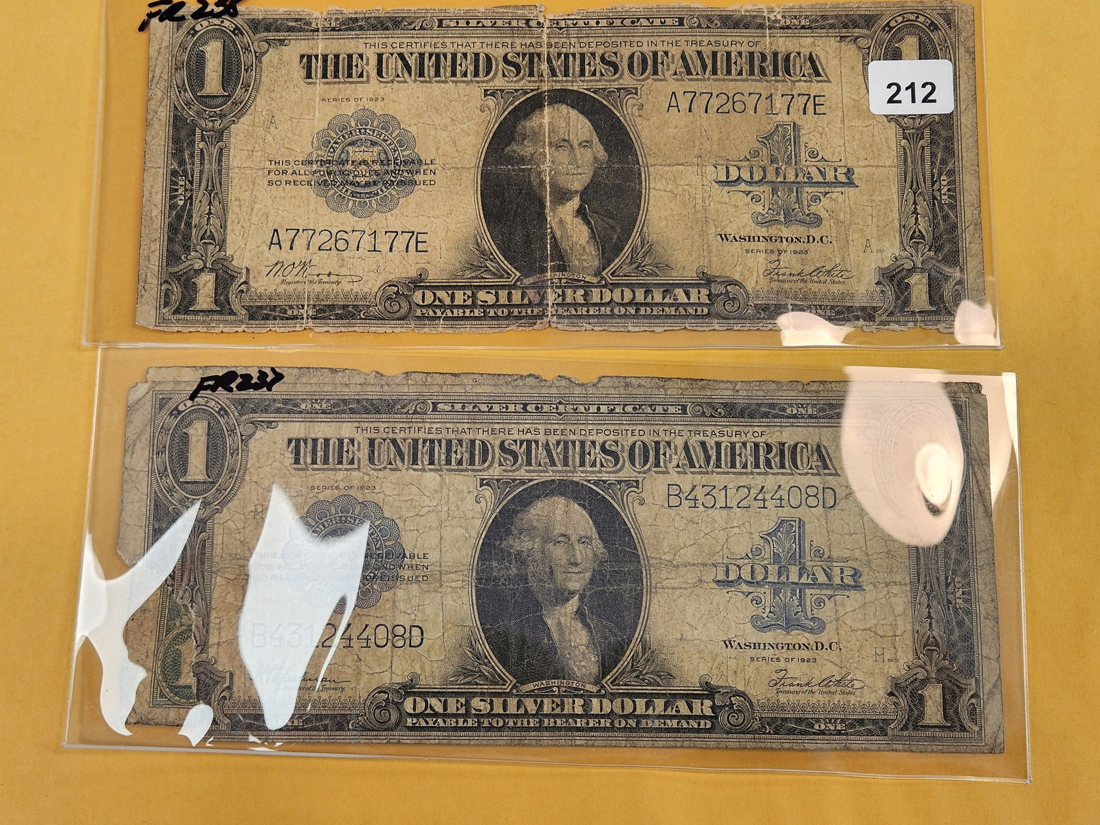 Two Large-size 1923 One Dollar Silver Certificates and a Large Size National Currency - 2
