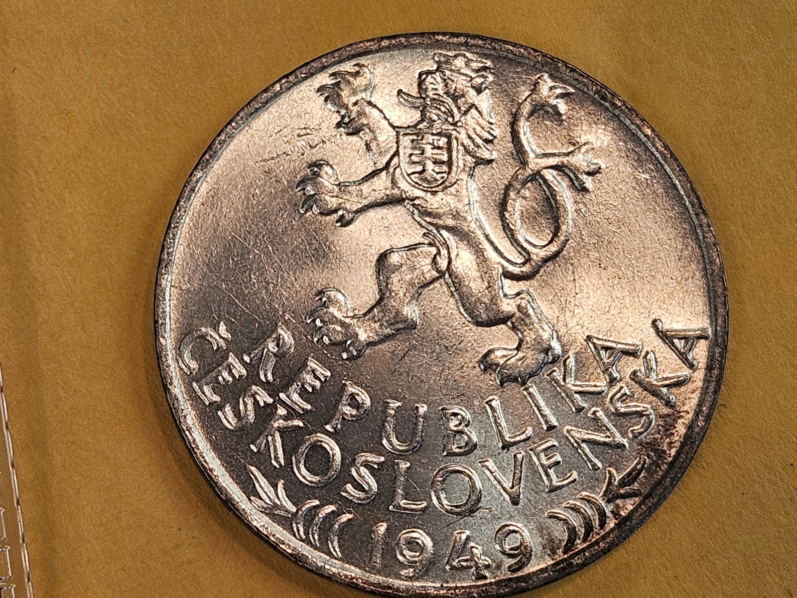 GEM Brilliant Uncirculated 1949 Czech 100 korun: KM 29 