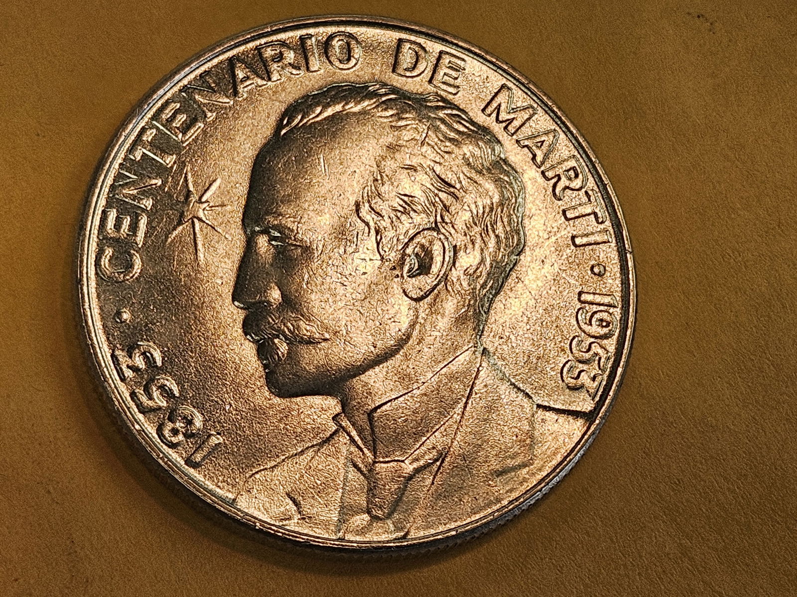 Very Choice Brilliant Uncirculated 1953 Cuba one silver peso - 3