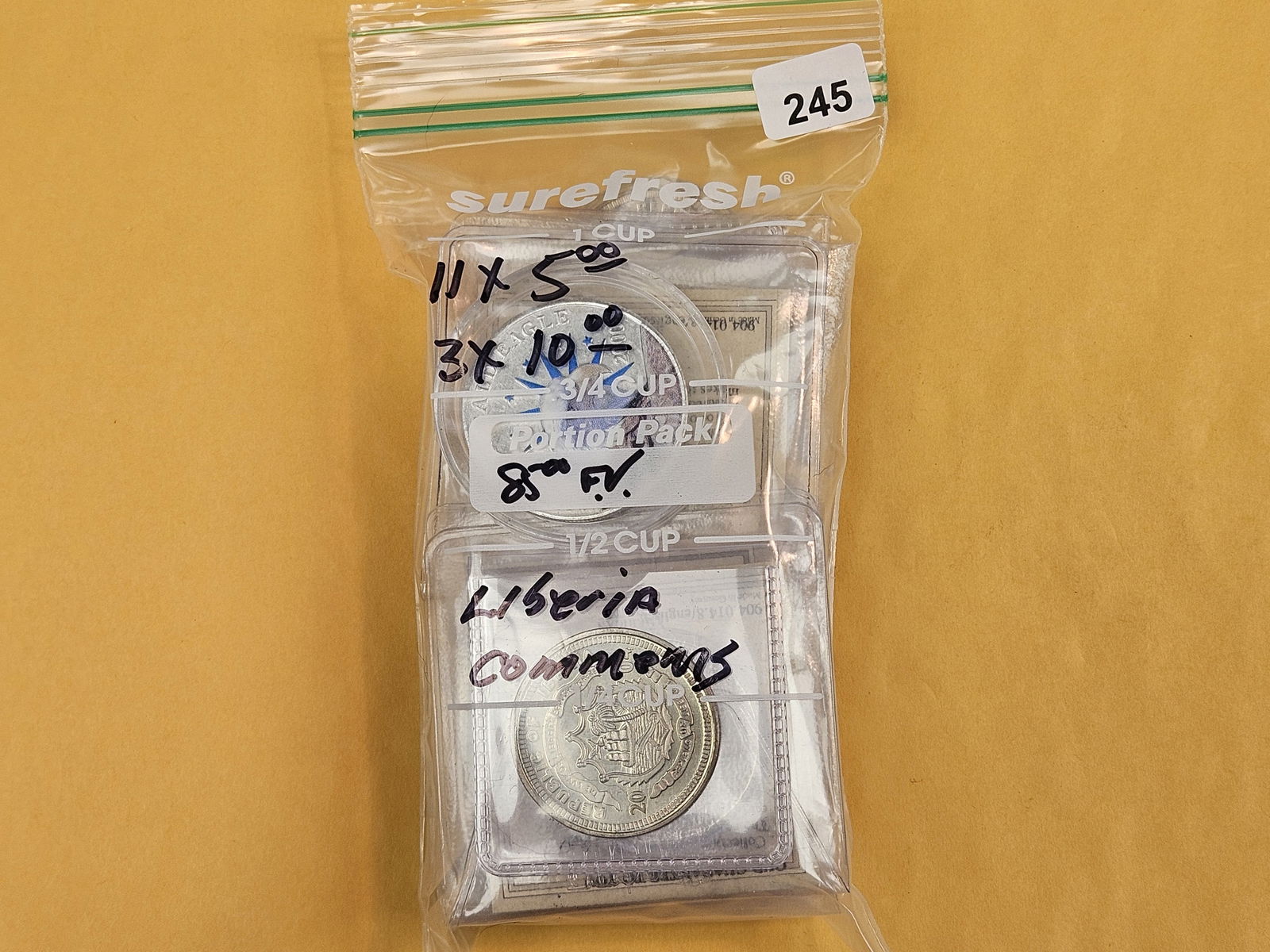 Eleven GEM Commemorative Coins from Liberia: Eleven $5 ones and Three $10 ones. From dealer. Unchecked by us 