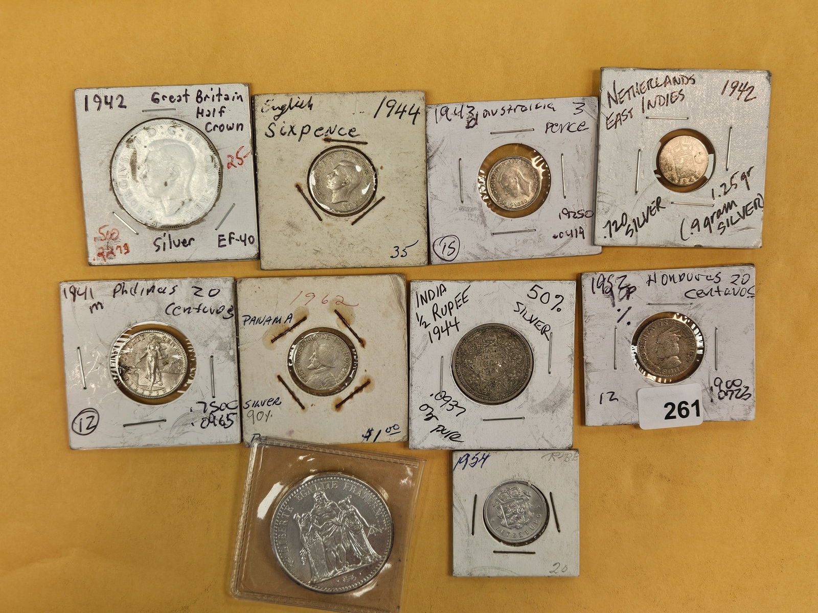 Ten mixed silver World Coins (1 of 6)