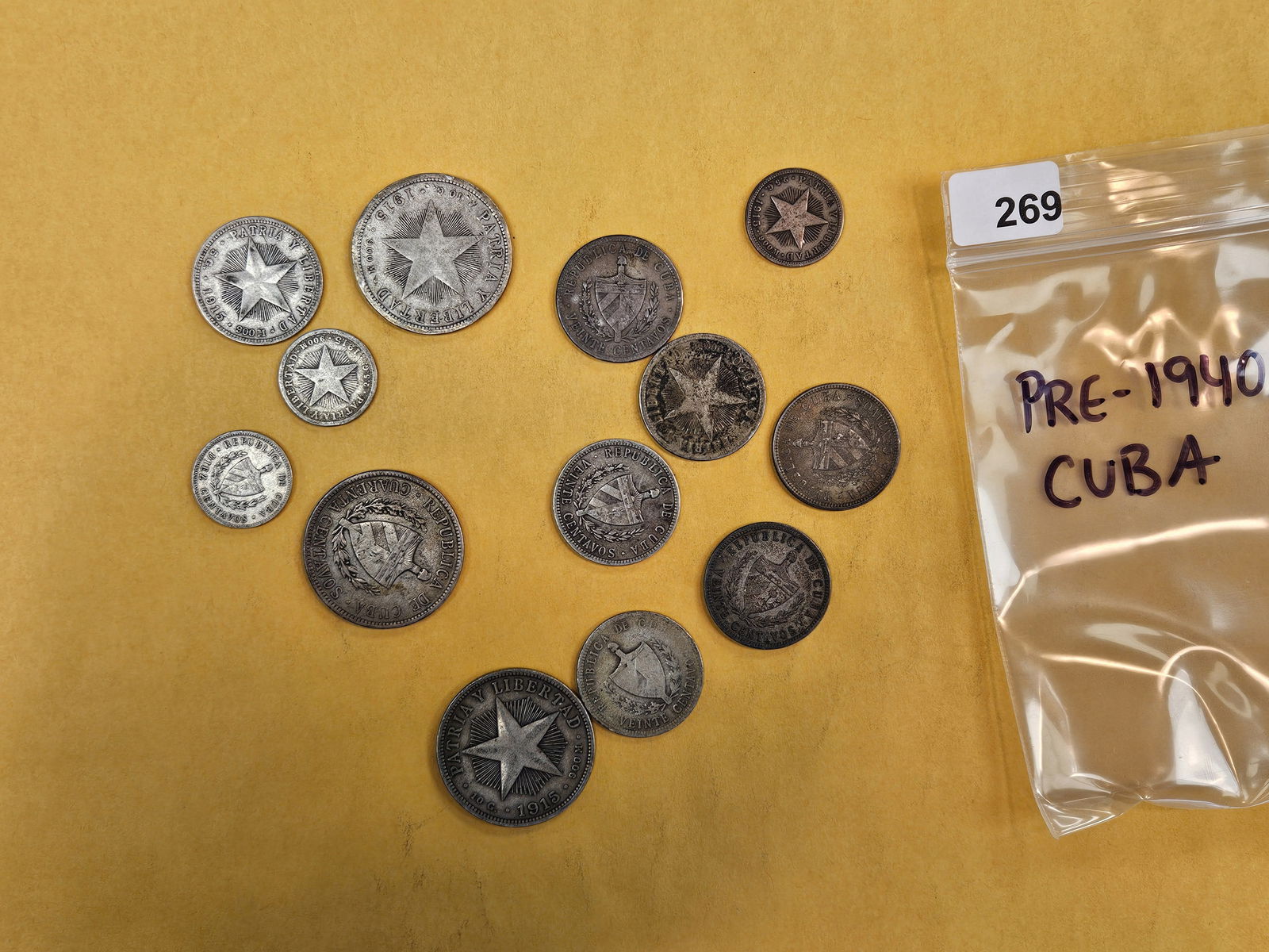 Bag of pre-1940's Silver Cuban coins: Nice mix 