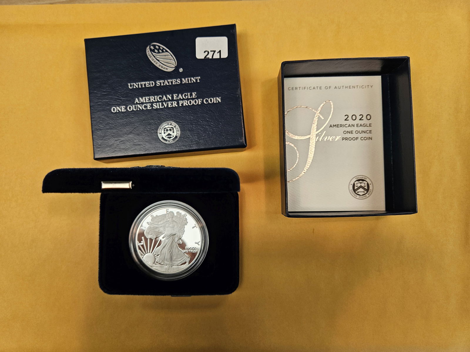GEM Proof Deep Cameo 2020 American Silver Eagle: In original government packaging with certificate of authenticity 