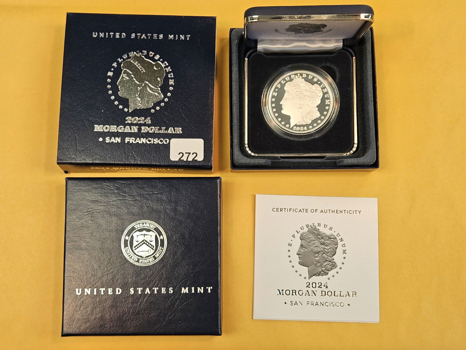 GEM Proof Deep Cameo 2024-S Morgan Silver Dollar: In original government packaging with certificate of authenticity 