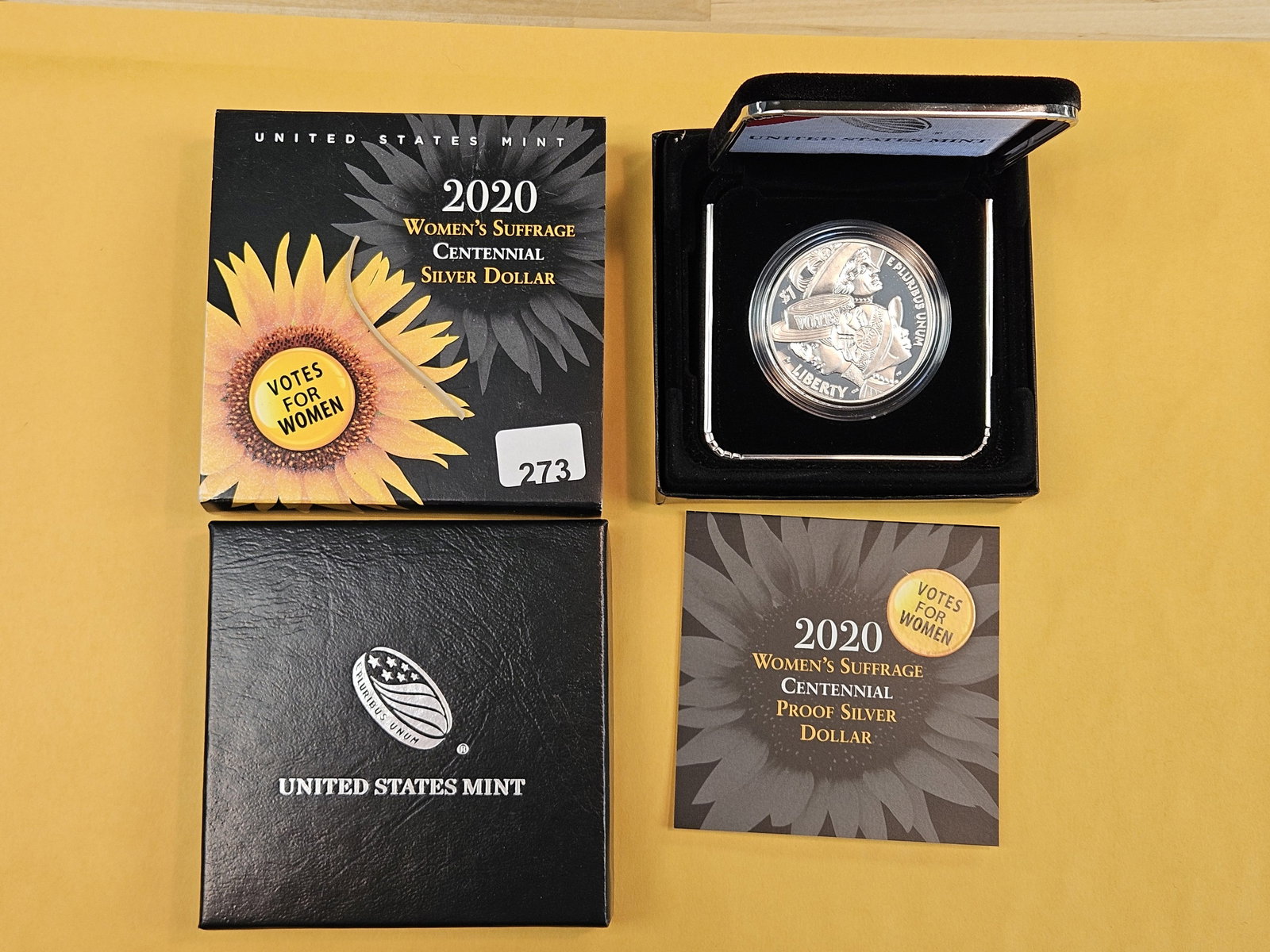 GEM Proof Deep Cameo 2020 Women's Suffrace Commemorative Silver Dollar: In original government packaging with certificate of authenticity 