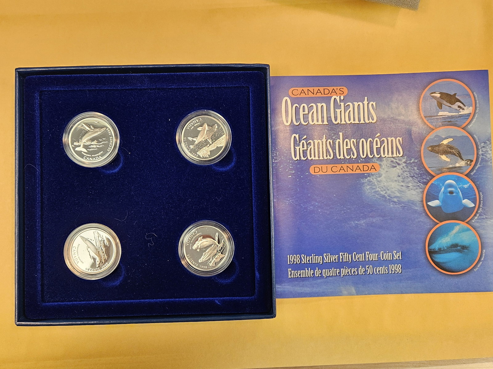 1998 Sterling Silver GEM Proof 4-coin Canada's Ocean Giant's Set - 2
