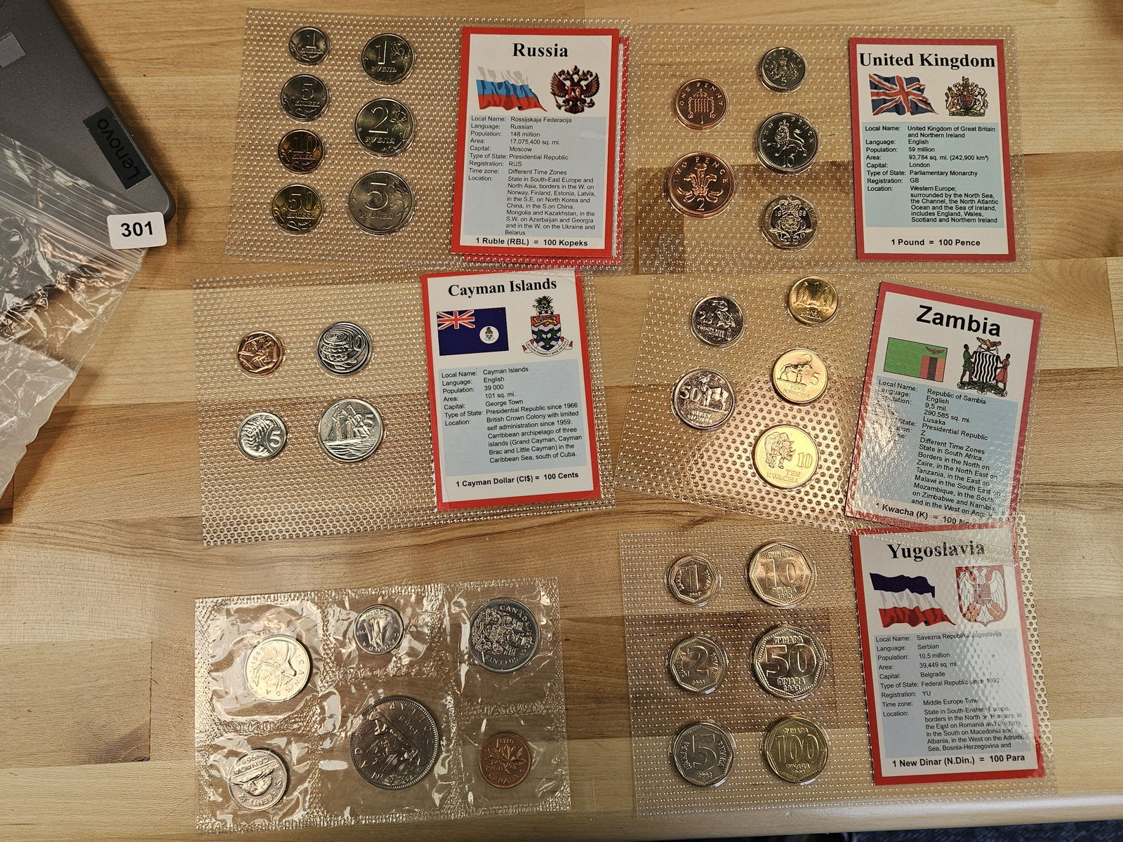 Six mixed Brilliant Uncirculated World coin sets (1 of 8)