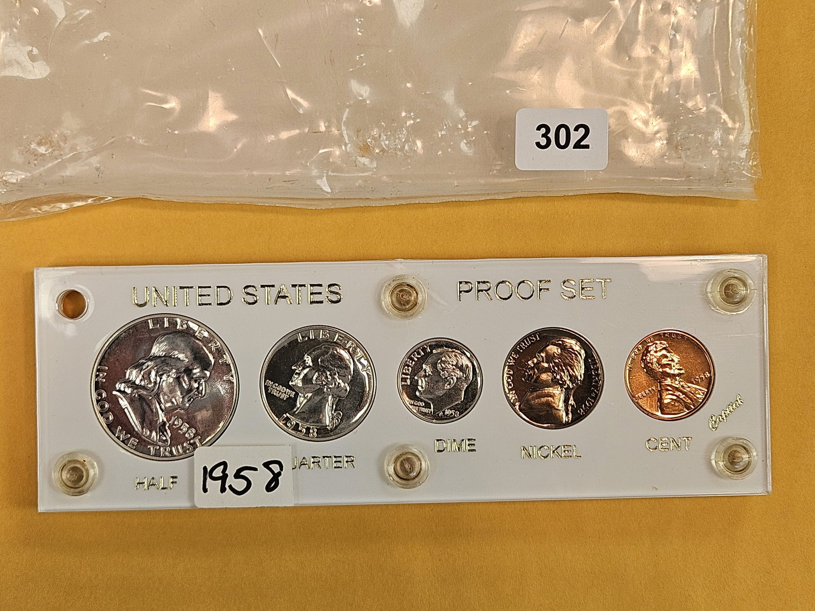 GEM 1958 US SILVER Proof Set: In Capital plastics holder