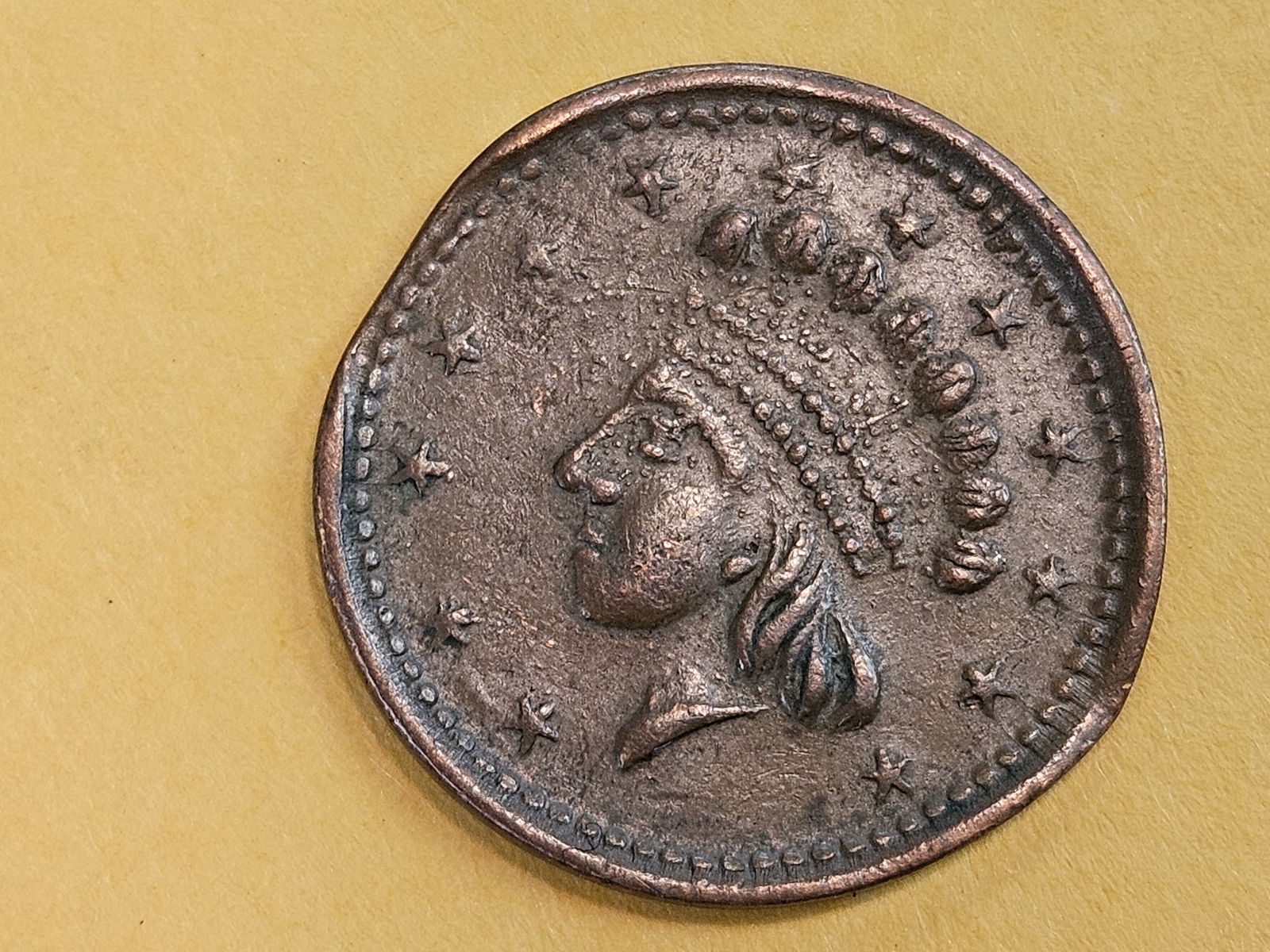 Civil War Token in Extra Fine plus with minting ERROR! (1 of 5)