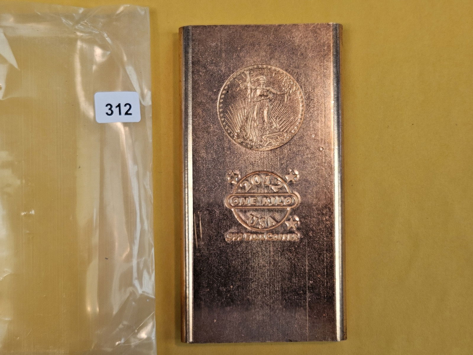 ONE KILO .999 fine copper bar (1 of 1)