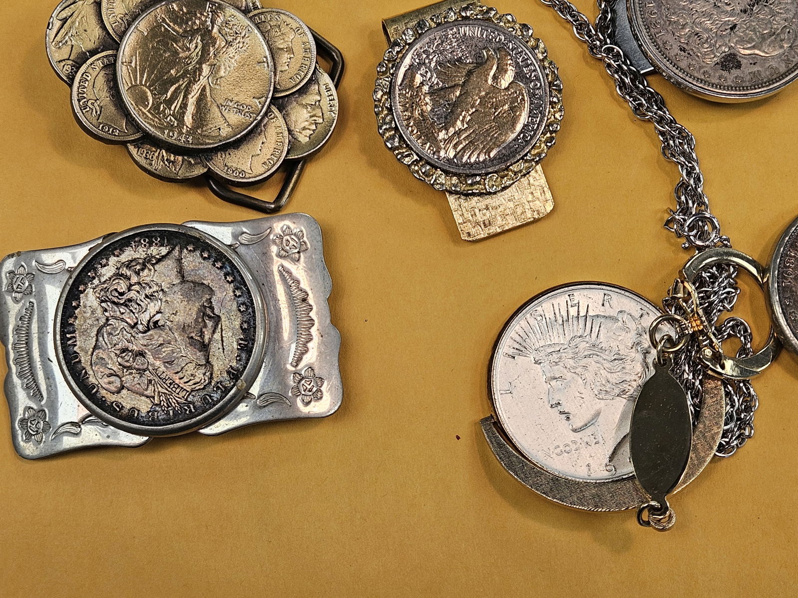 HUGE BAG of COIN Jewelry - 5