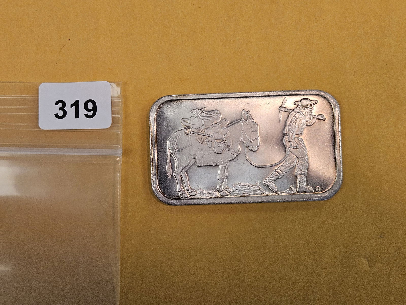 One Troy ounce .999 fine silver art bar: Silvertowne