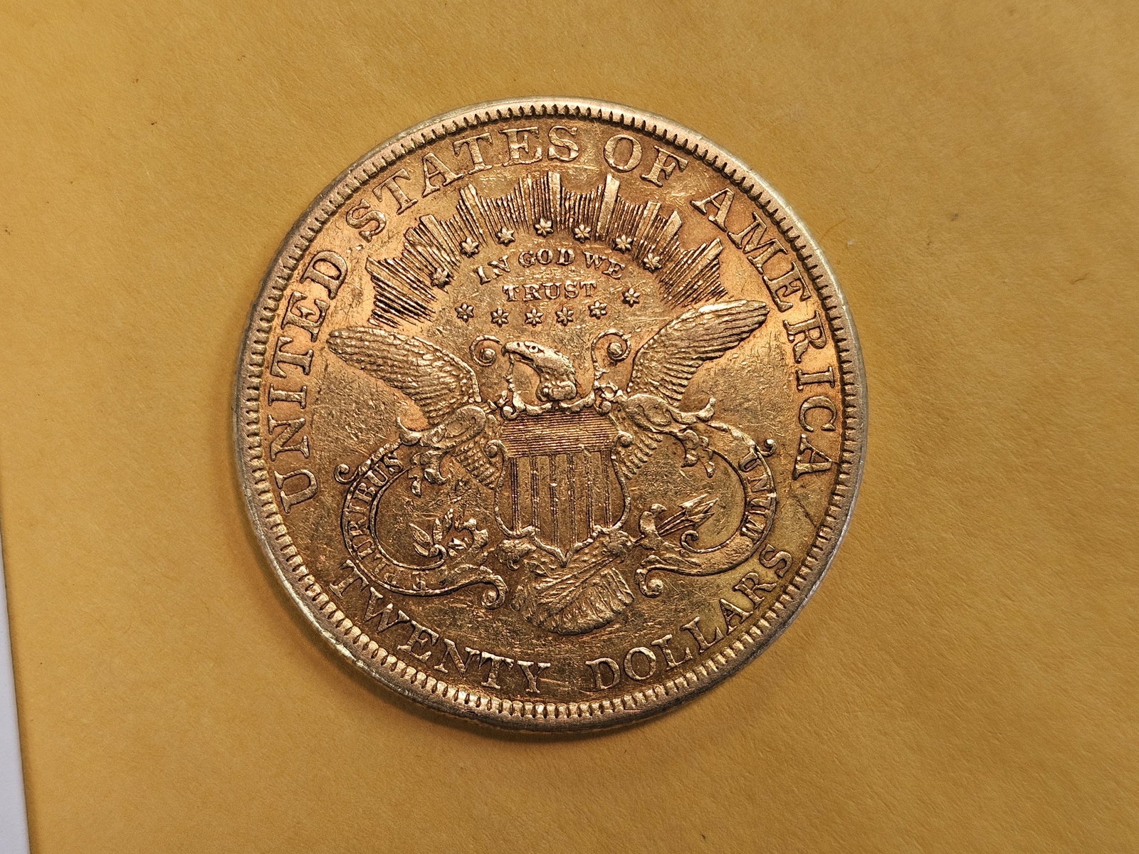 GOLD! Brilliant 1877 Gold Liberty head Twenty Dollar Double Eagle - 3