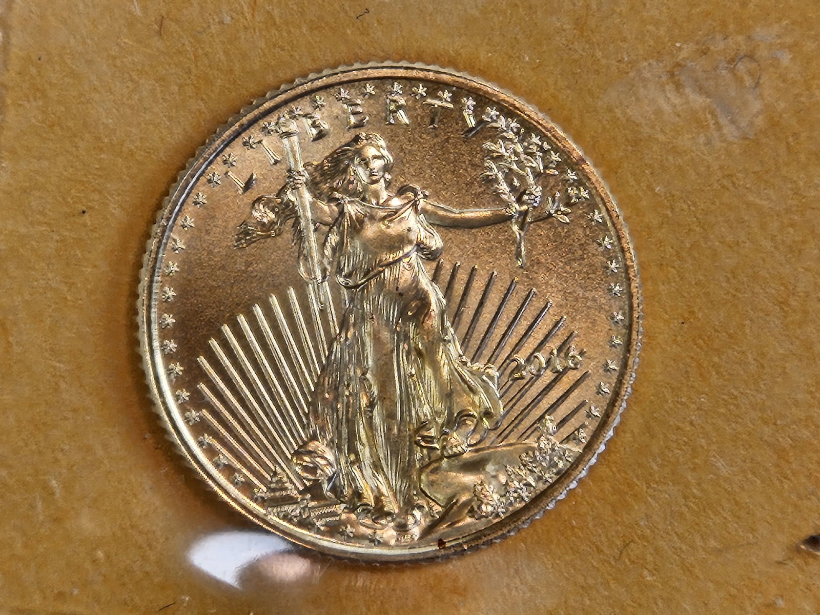 GOLD! GEM Brilliant Uncirculated 2016 Five Dollar American Gold Eagle - 2