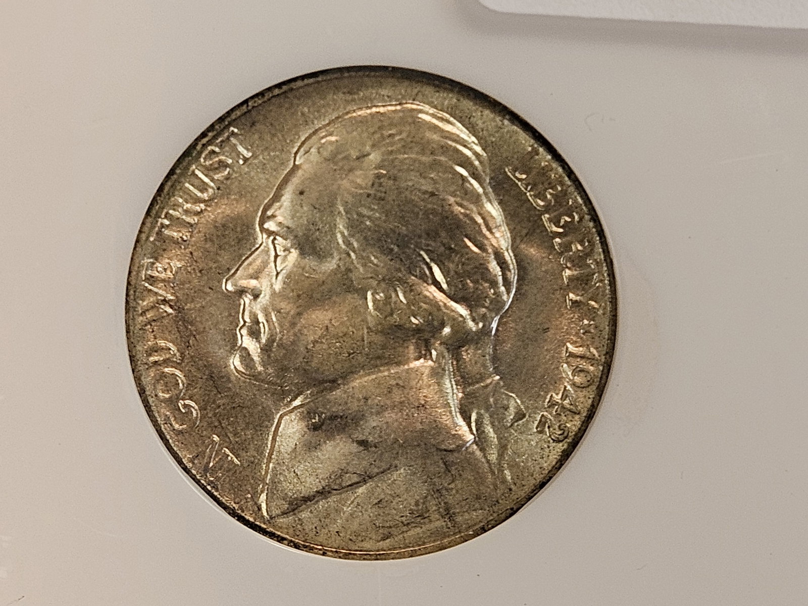 Superb GEM! NGC 1942 Silver Wartime Jefferson Nickel in Mint State 67 - 3