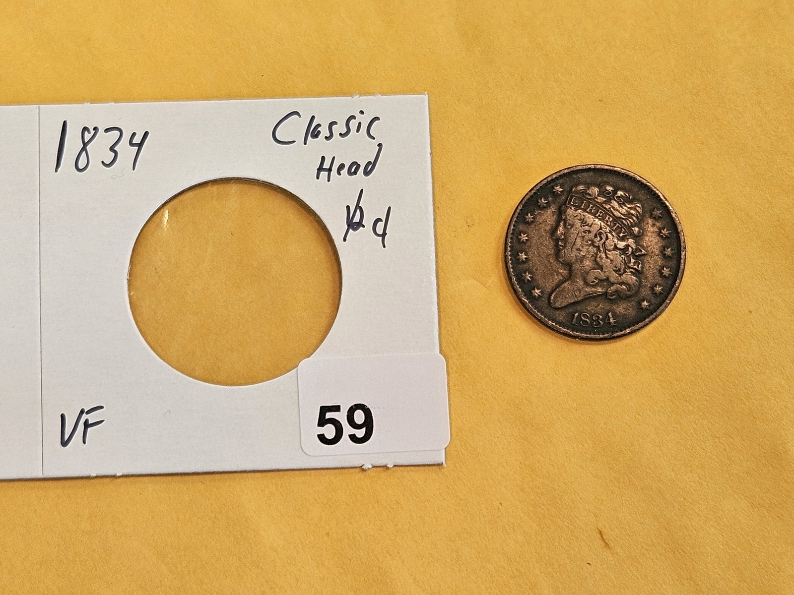 1834 Classic Head Half Cent in Very Fine - 2