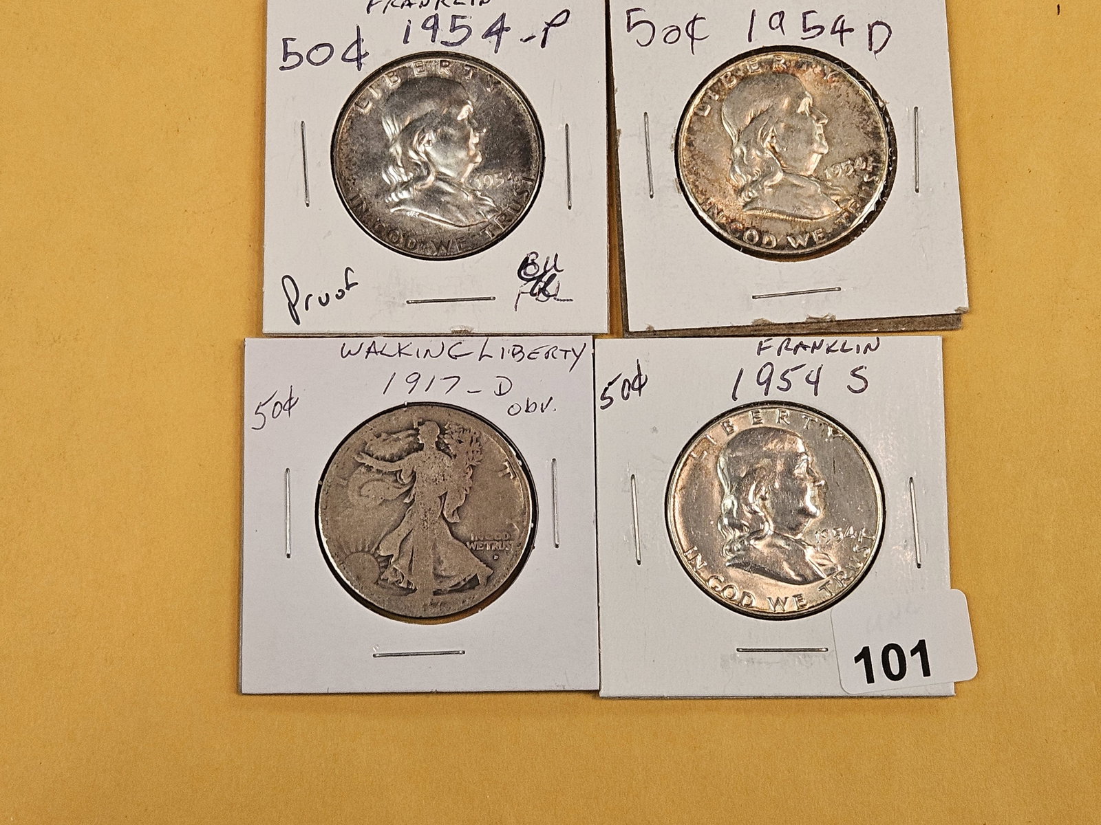 Four mixed silver Half Dollars - 2