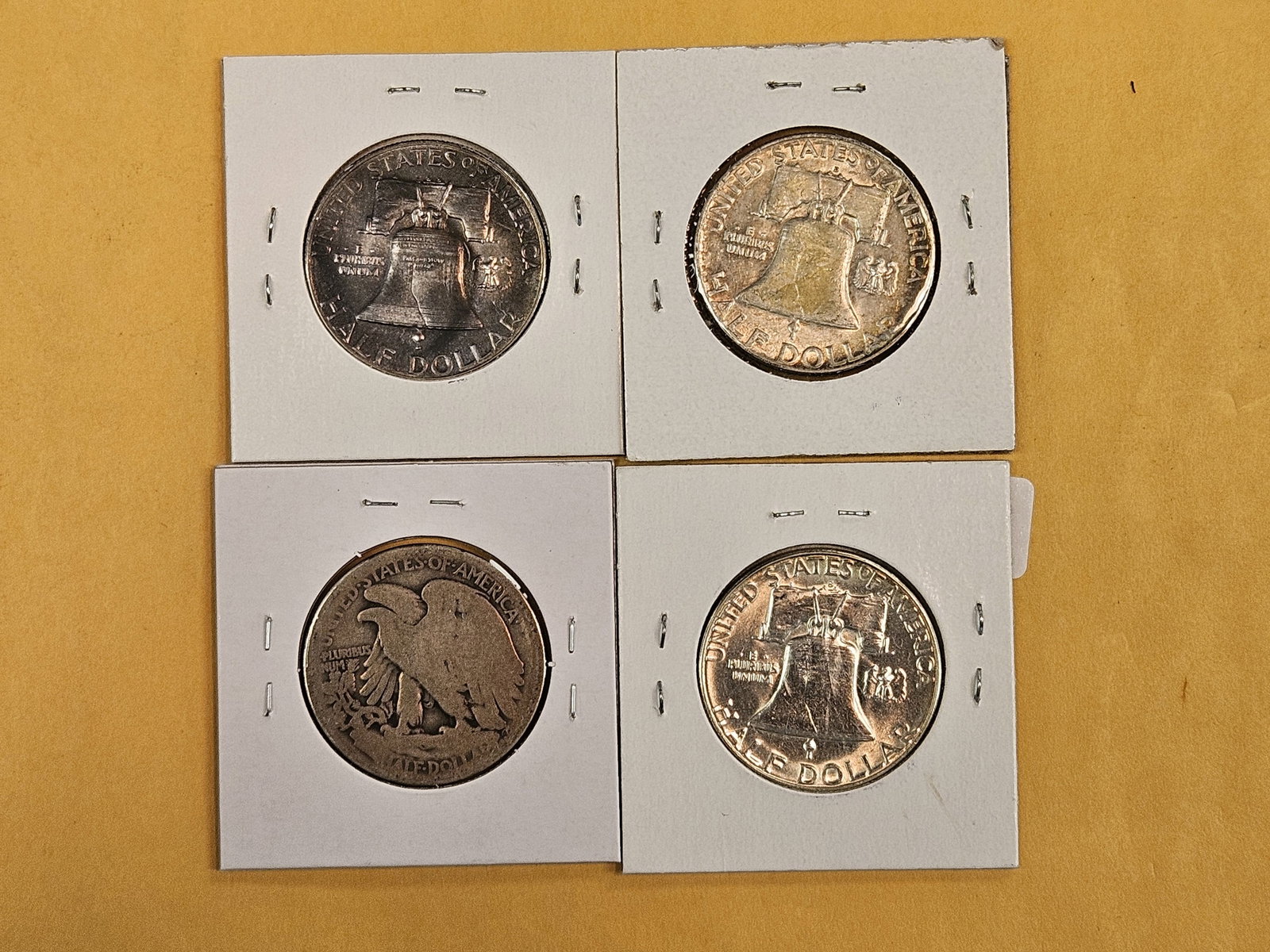 Four mixed silver Half Dollars - 3