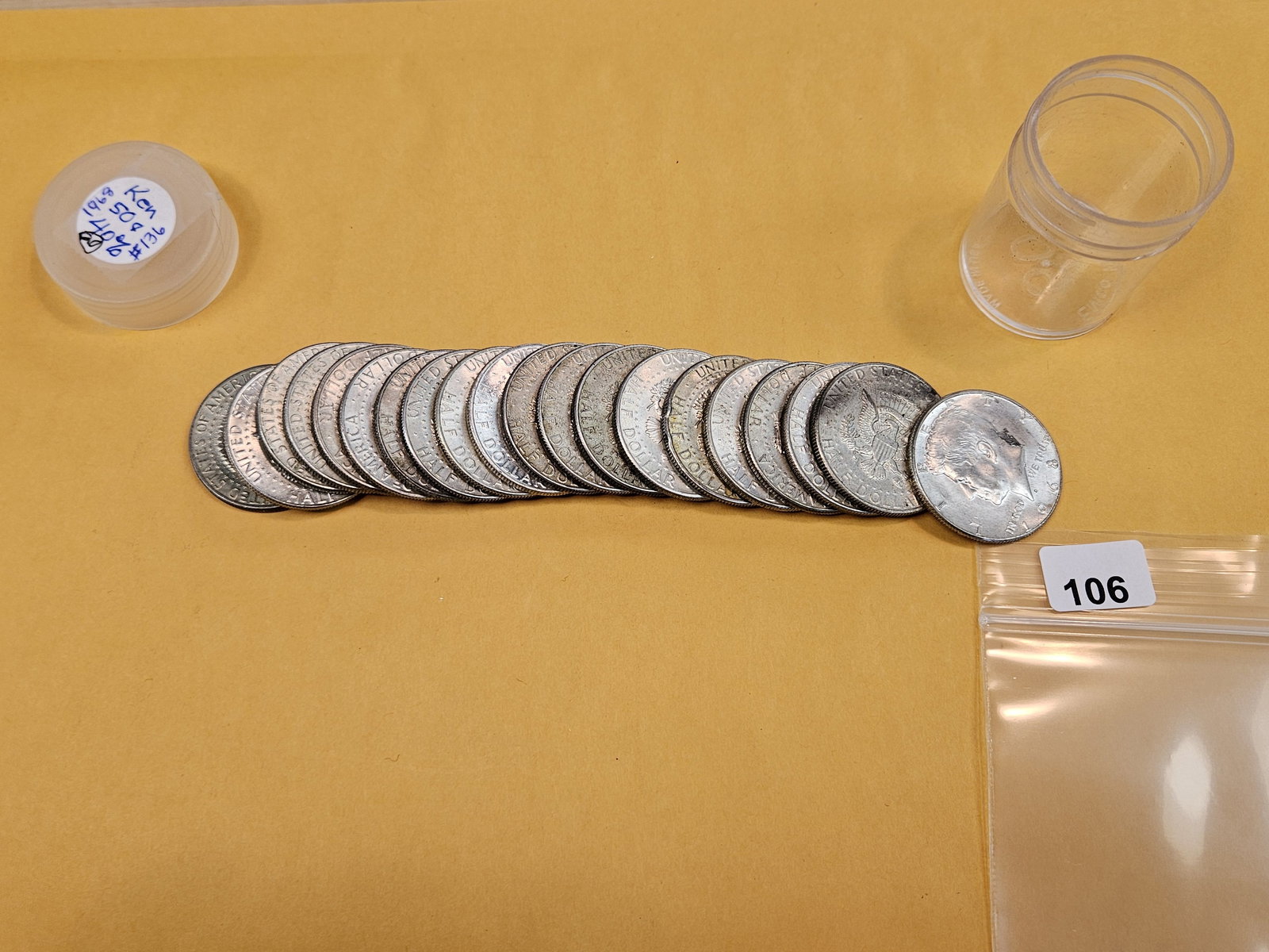 Twenty 1968 Silver Kennedy half Dollars - 2