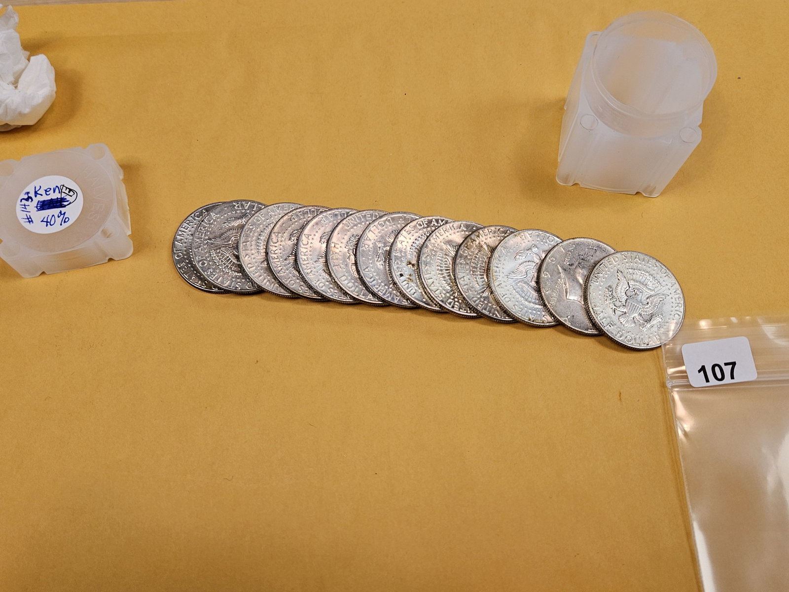 Thirteen Brilliant AU-BU silver Kennedy Half Dollars - 2