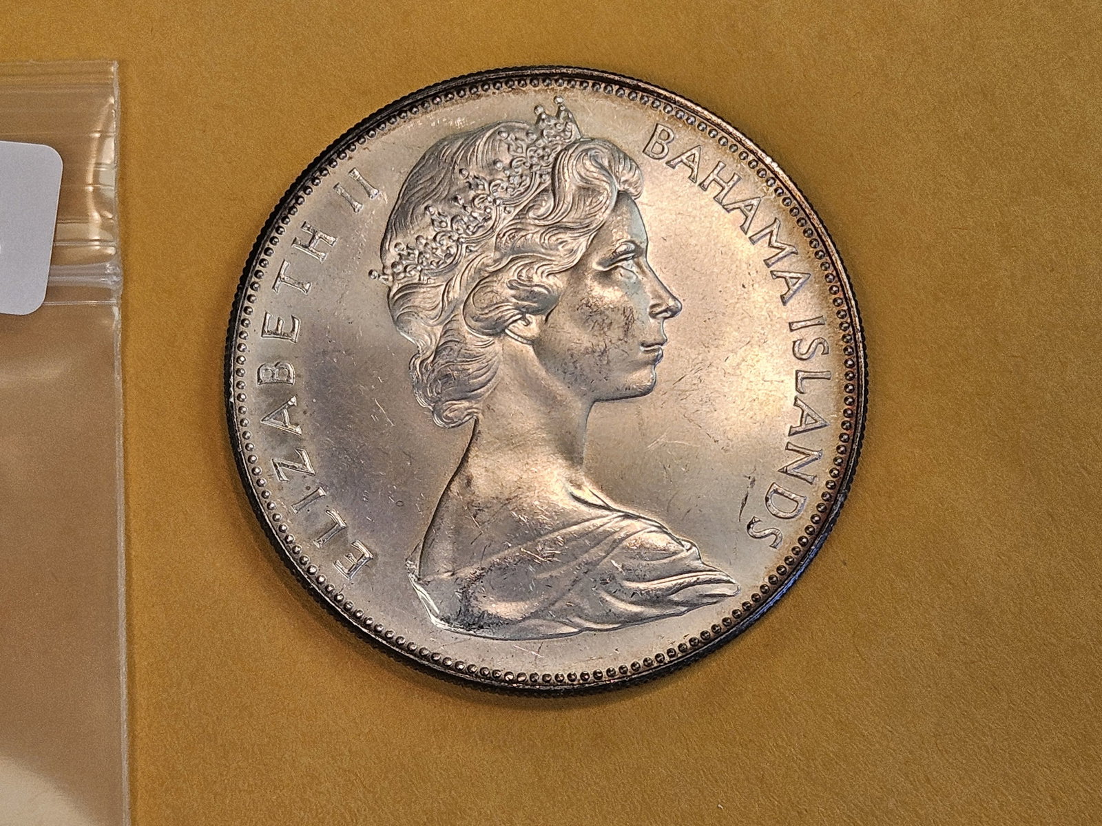 GEM 1970 Bahamas Islands Silver Five Dollars - 2