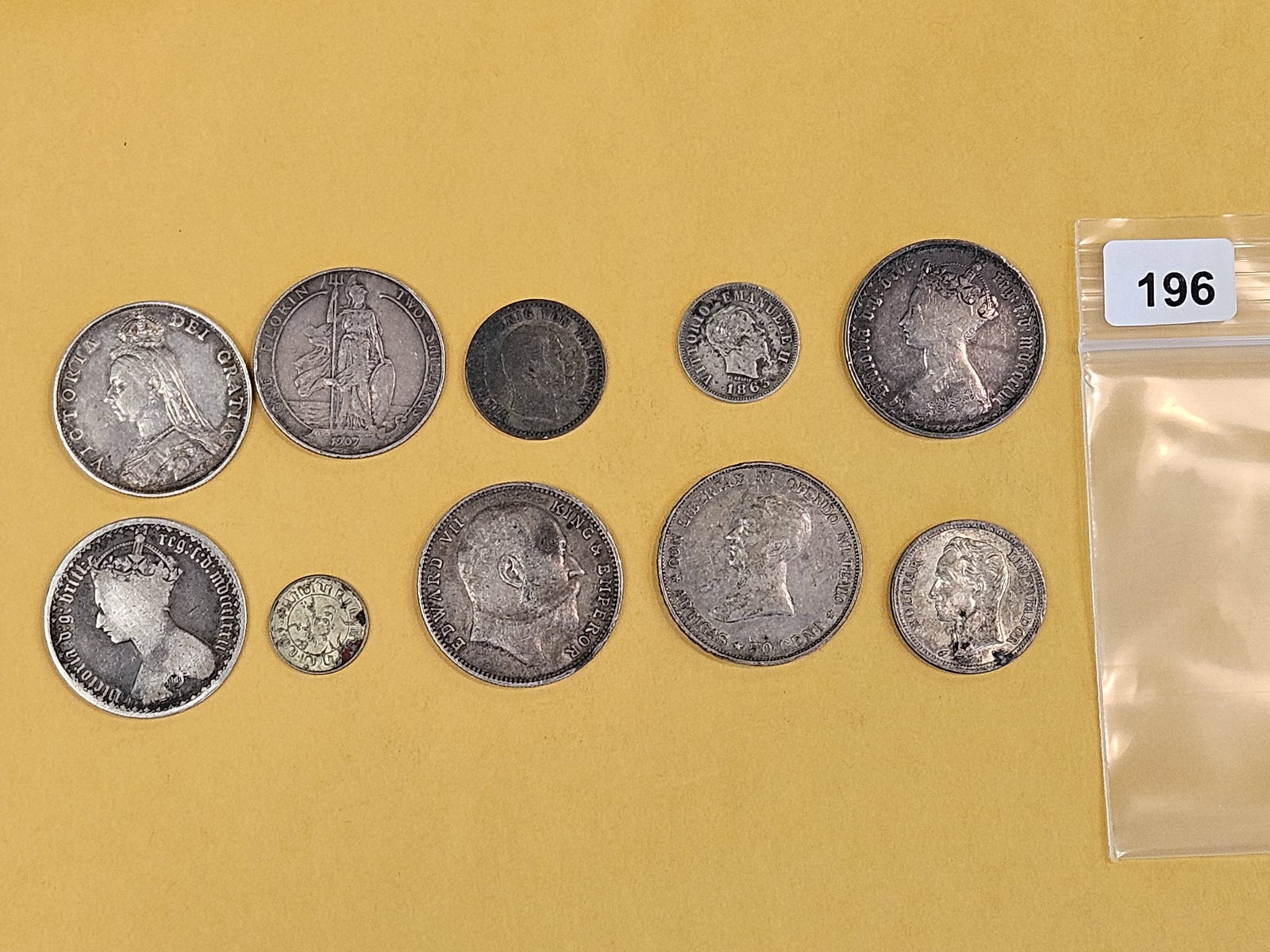Ten mixed silver World coins: From all over