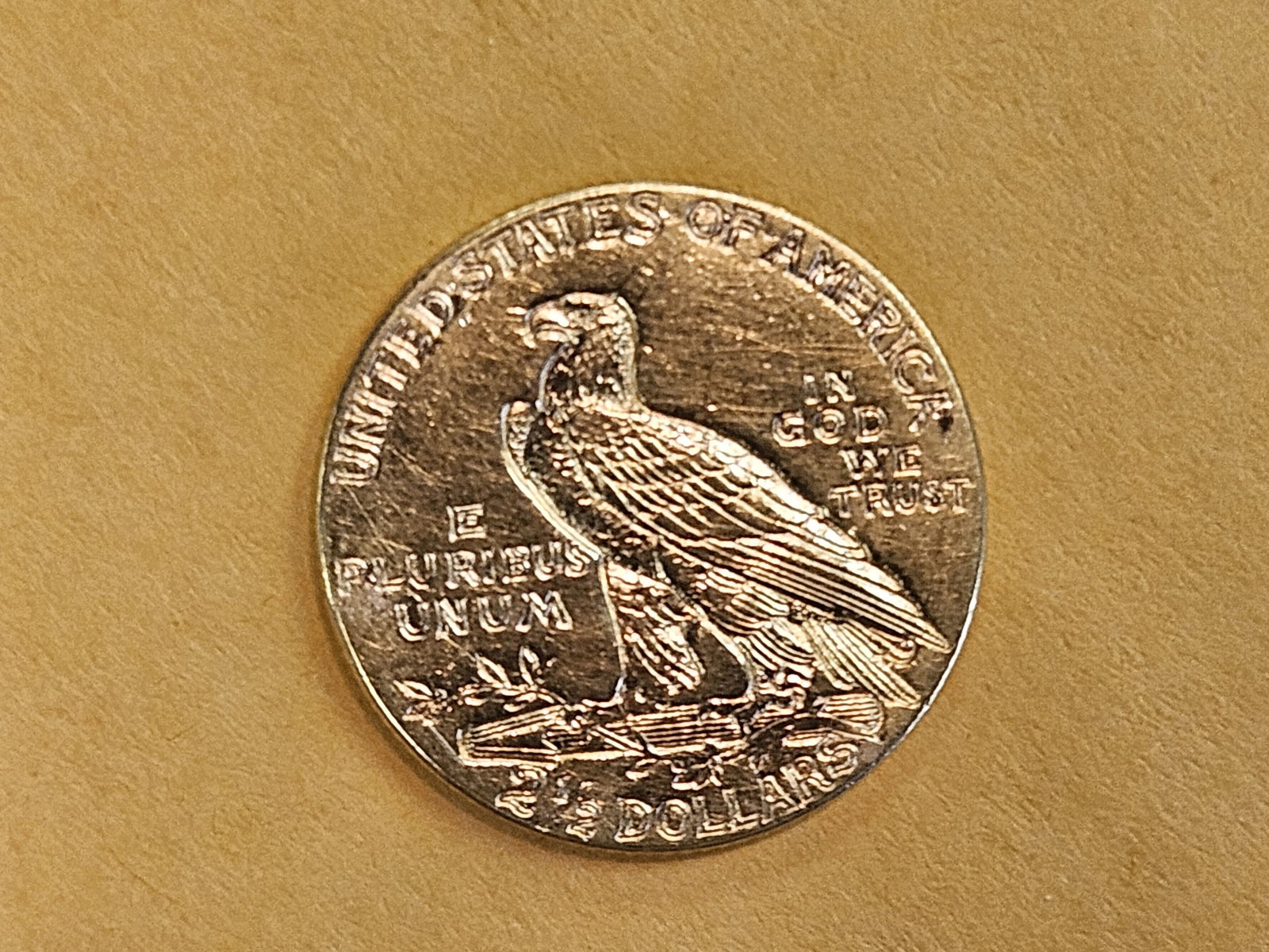 GOLD! 1915 Gold Indian Head $2.5 Dollars in Brilliant About Uncirculated - details - 4