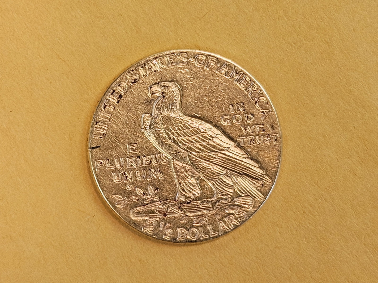 GOLD! 1914 Gold Indian Head $2.5 Dollars in Brilliant About Uncirculated - details - 4