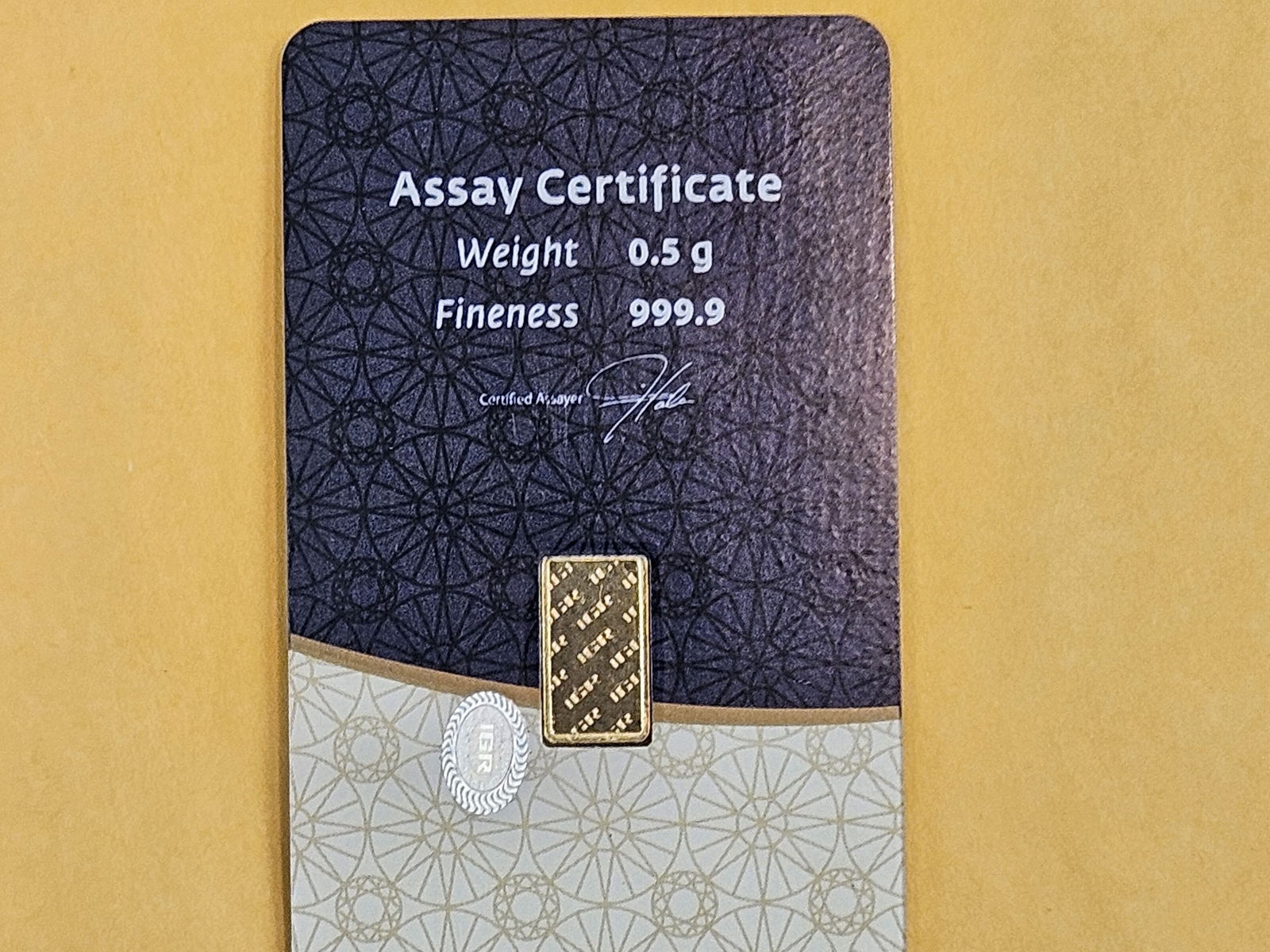 GOLD! IGR .5 Gram .9999 fine Gold bar - 3