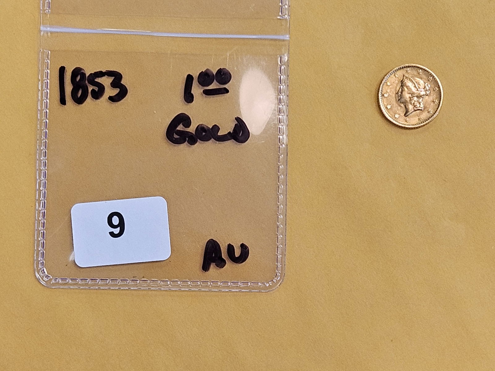GOLD! Brilliant About Uncirculated plus 1853 Gold Dollar - 2