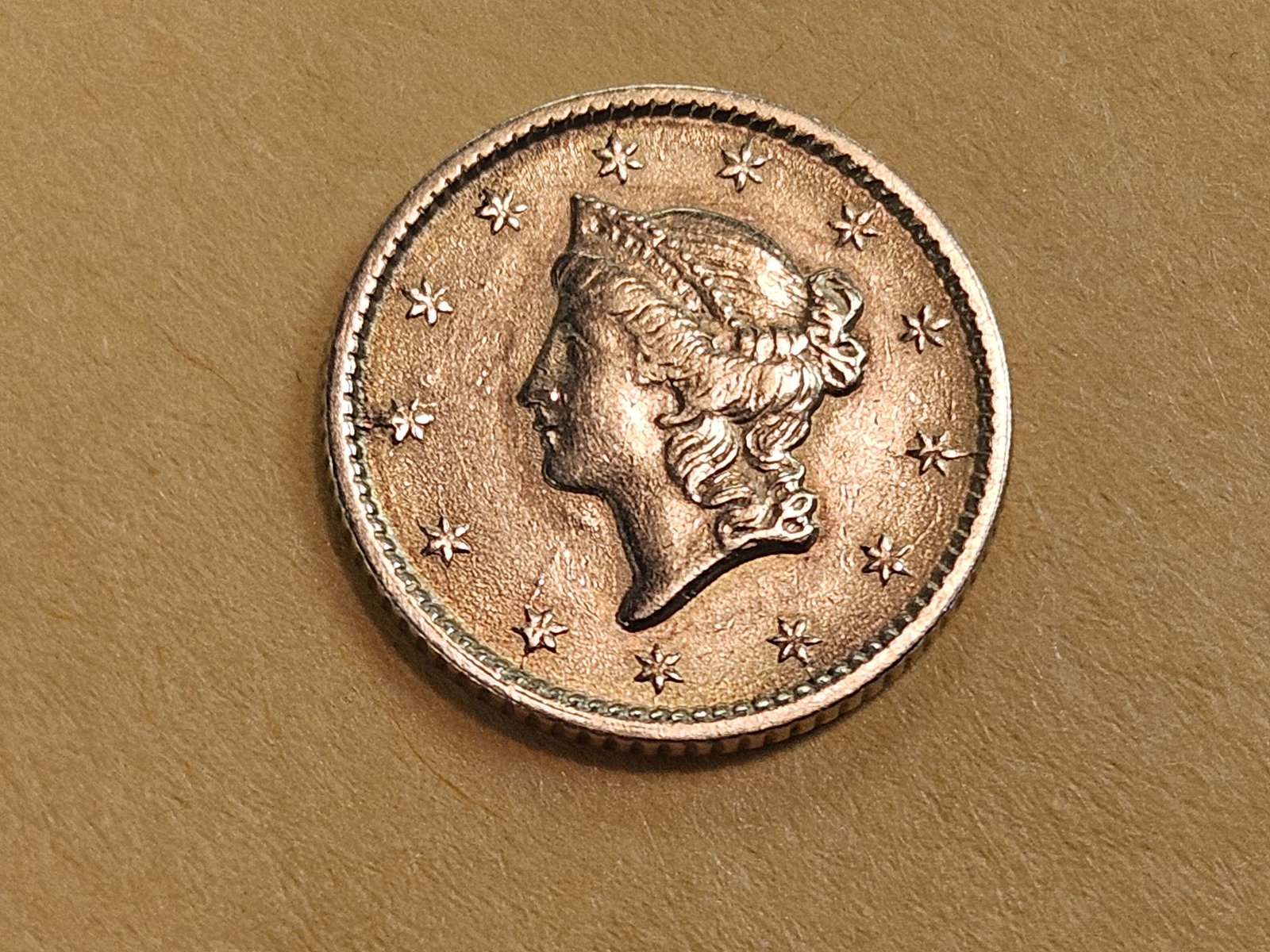 GOLD! Brilliant About Uncirculated plus 1853 Gold Dollar - 3