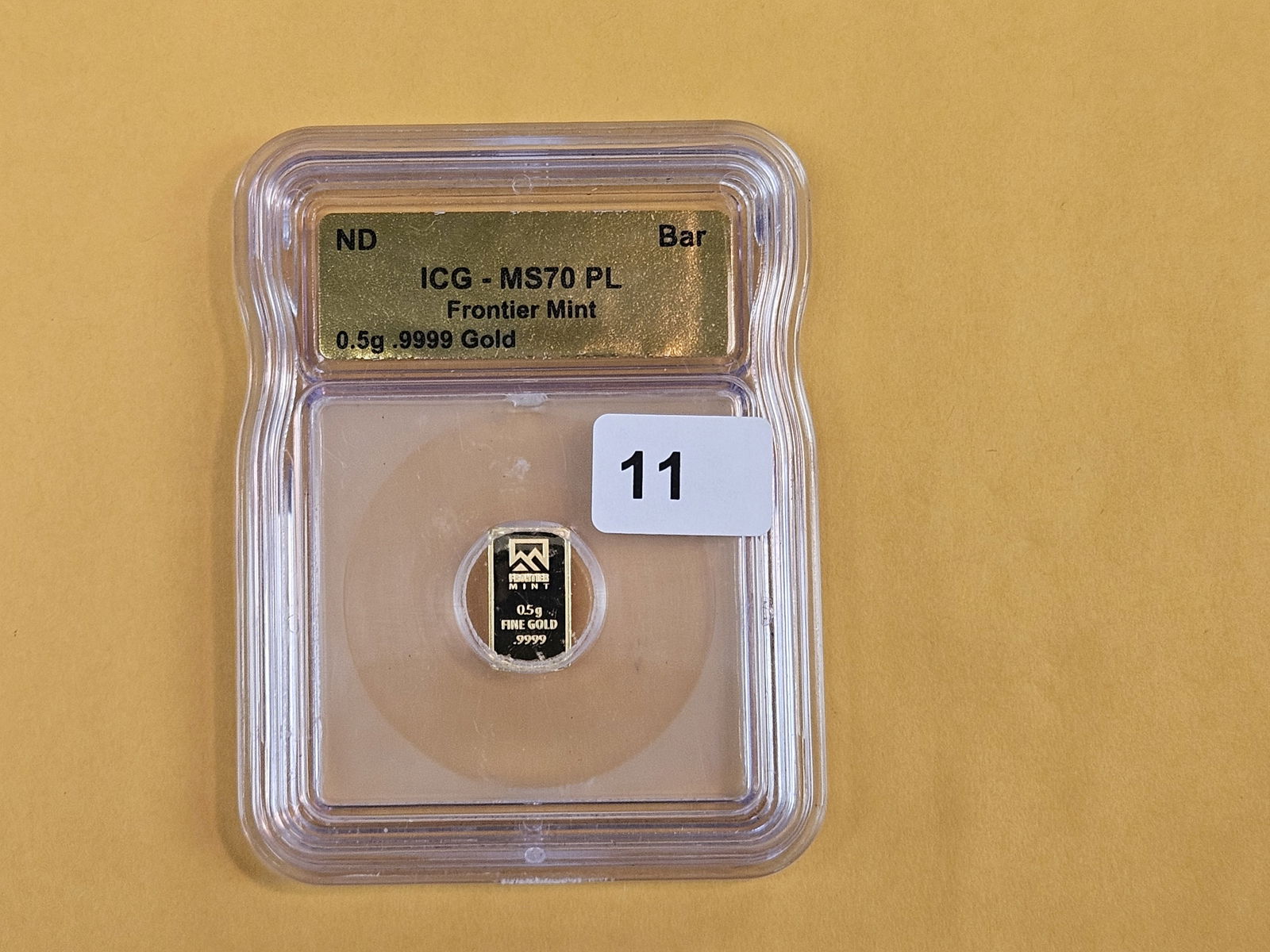 GOLD! ICG-graded Frontier .9999 Fine Gold Bar in Mint State 70 Prooflike - 2