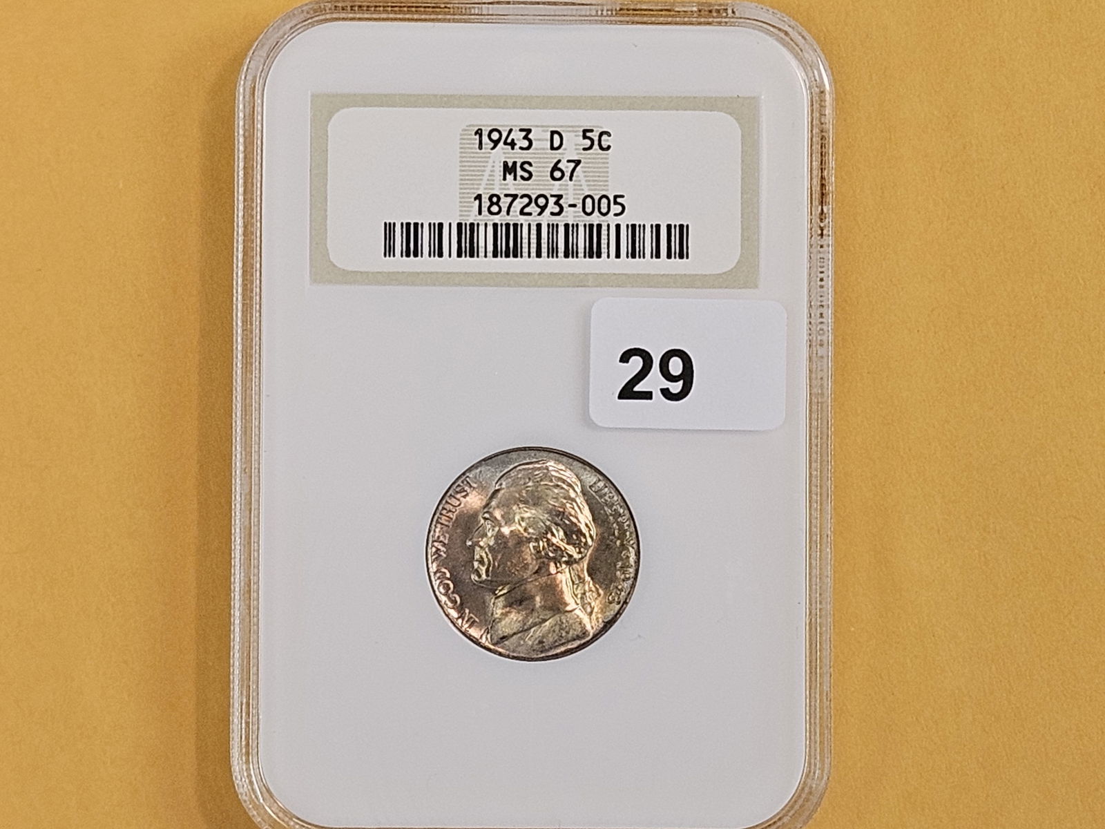 Superb GEM! NGC 1943-D silver Wartime Jefferson Nickel in Mint State 67 - 2