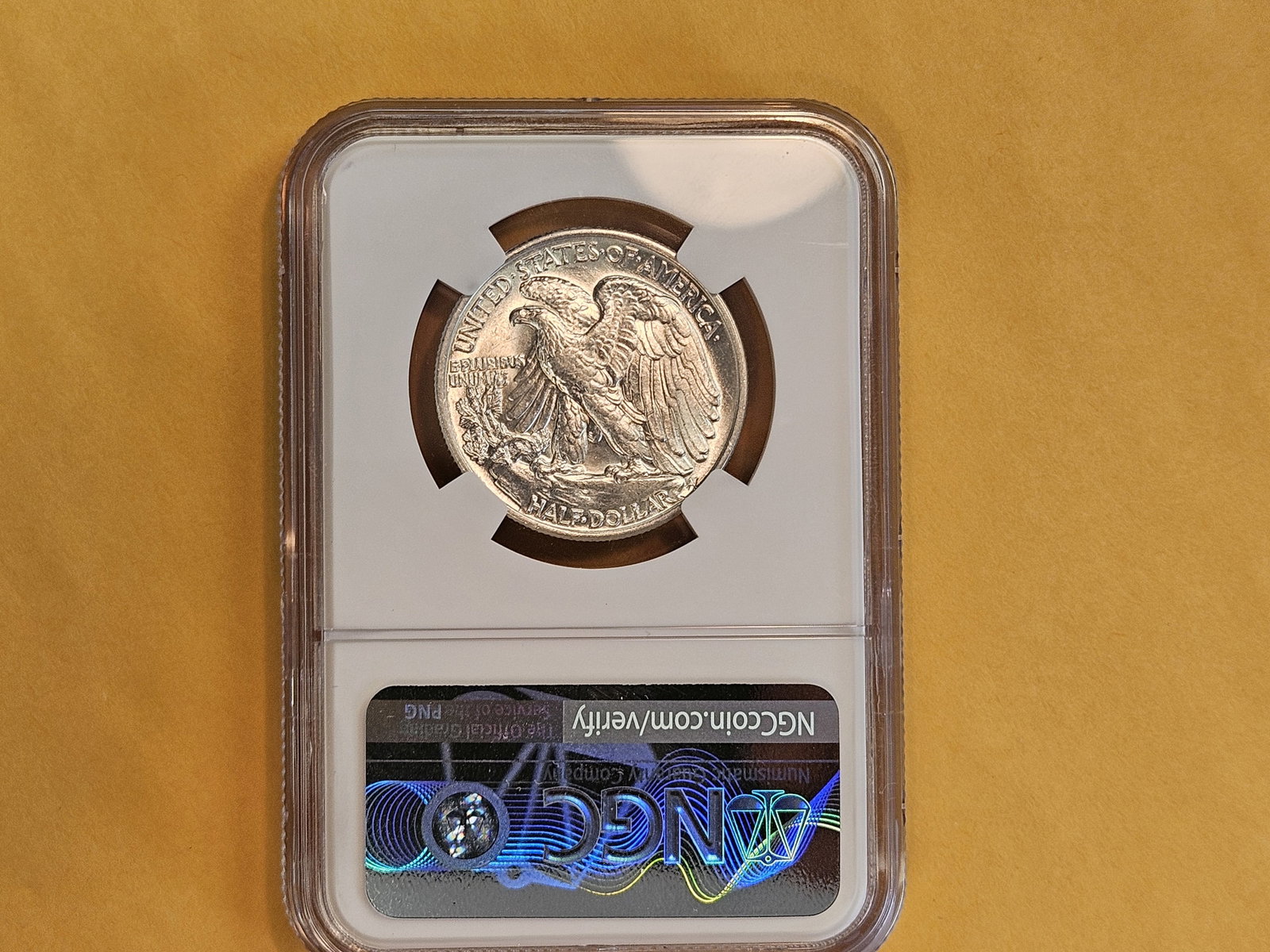 Brilliant, NGC-graded, 1947 Walking Liberty half Dollar - 3