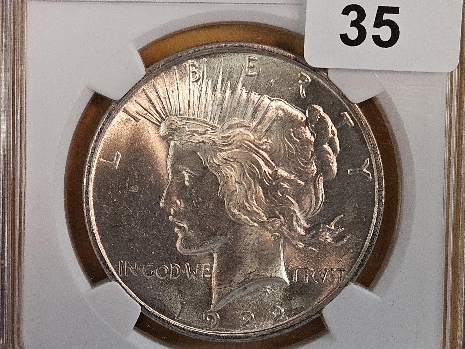 NGC 1922 Peace silver Dollar in Mint State 63: Looks better than a 63! 