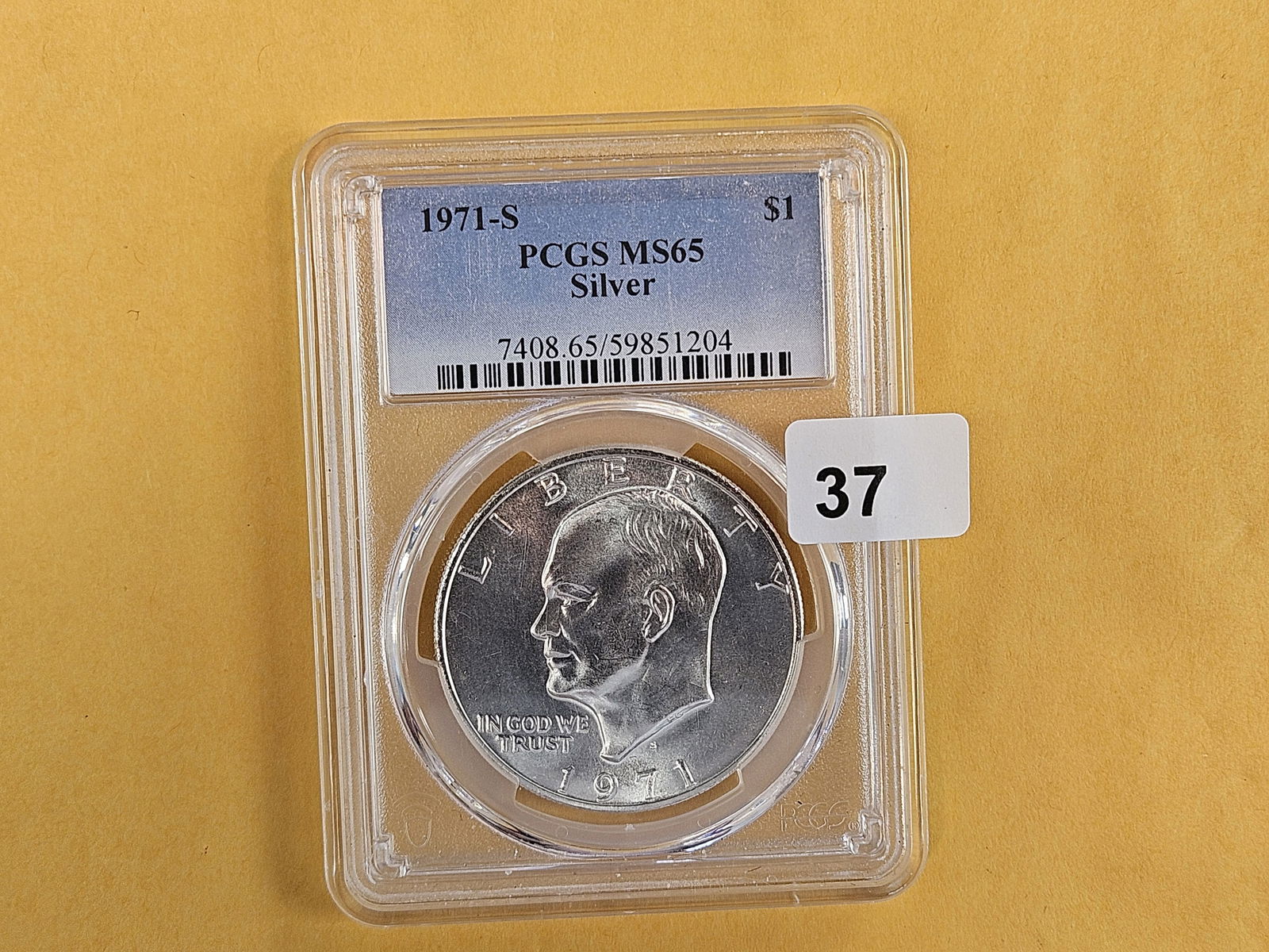 GEM! PCGS 1971-S Silver Eisenhower Dollar in Mint State 65 - 2