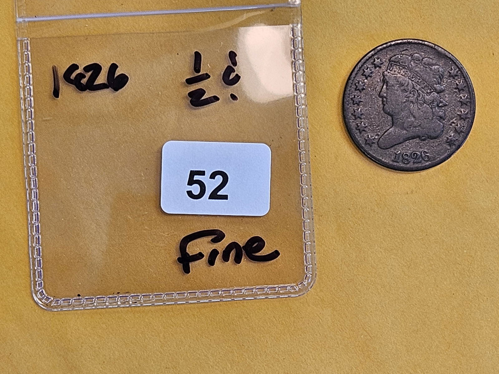 1826 Classic Head Half cent in Fine - 2