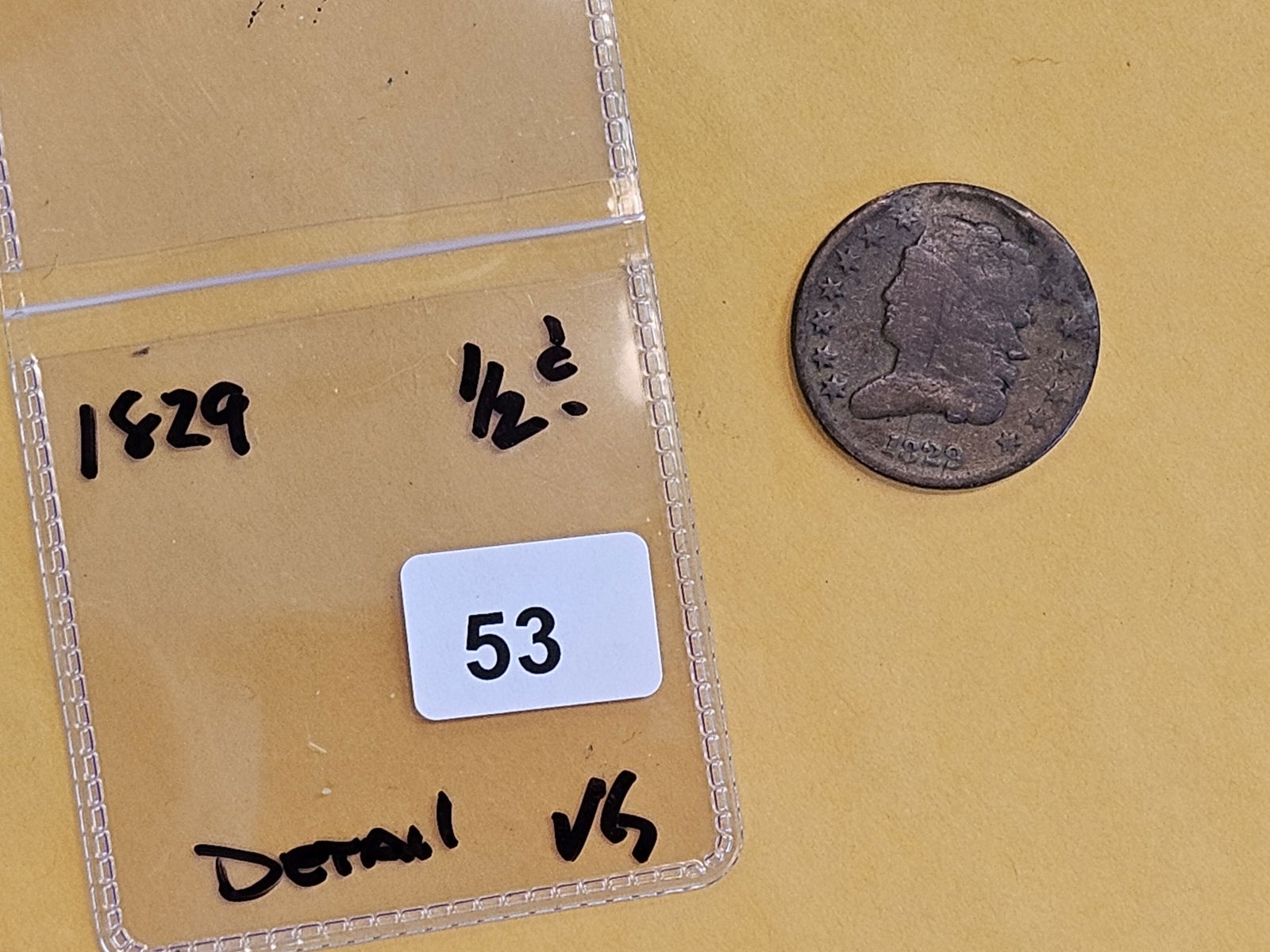 1829 Classic Head Half Cent in Very Good - details - 2