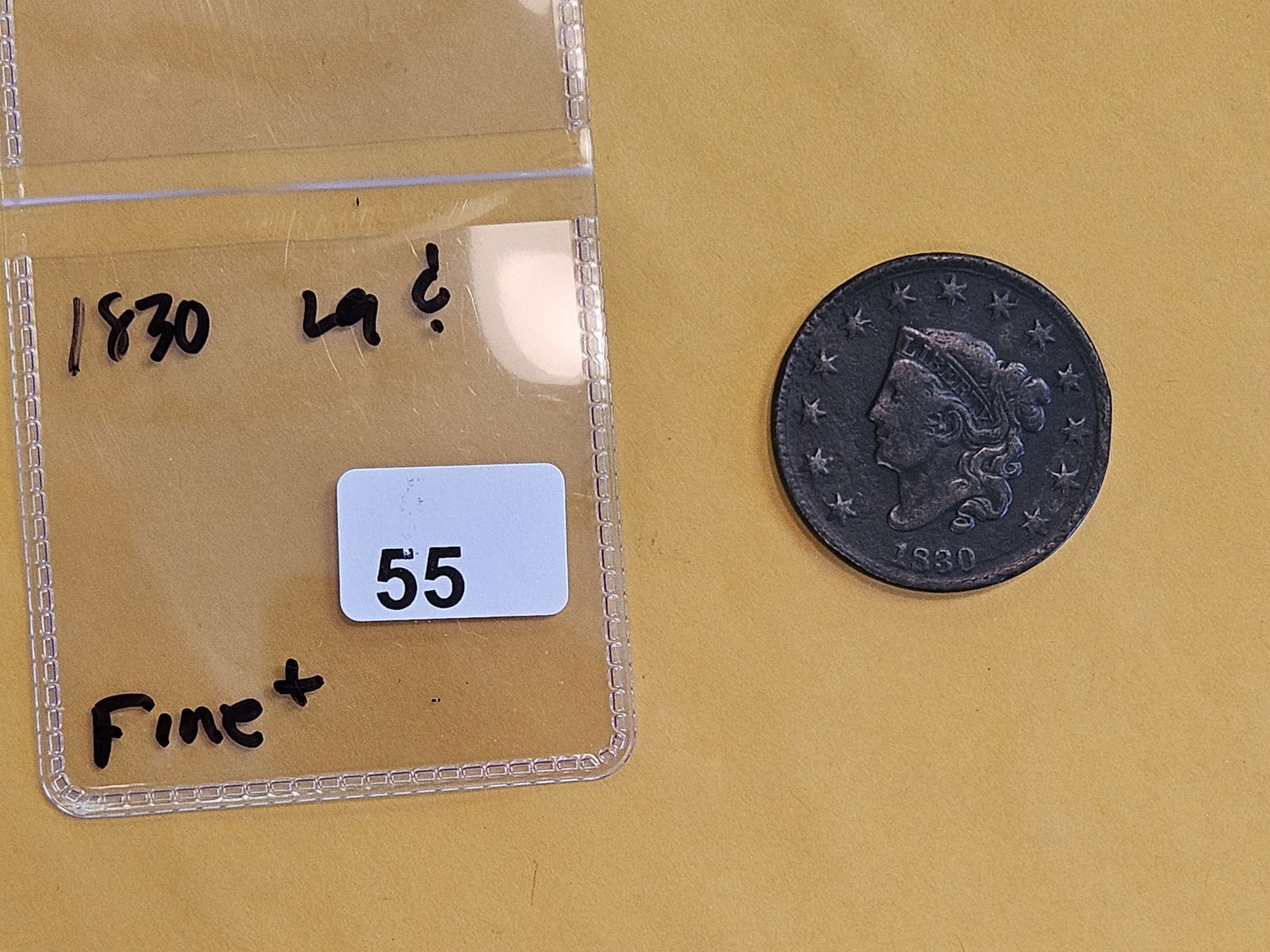 1830 Coronet Head Large Cent in Fine plus - 2